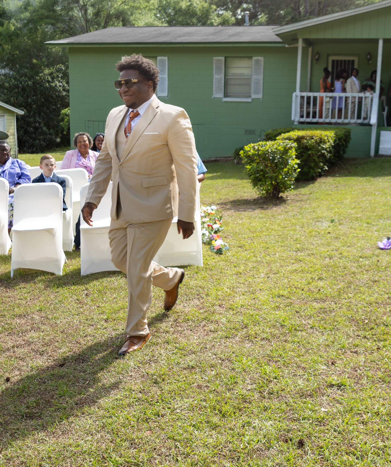 Outdoor backyard wedding ceremony in Georgia photographed by Kaylin Ross Photography