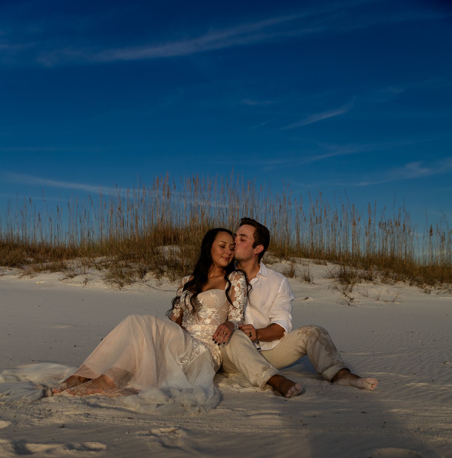 Golden hour elopement portraits on the Florida Panhandle at Grayton Beach, Kaylin Ross Photography