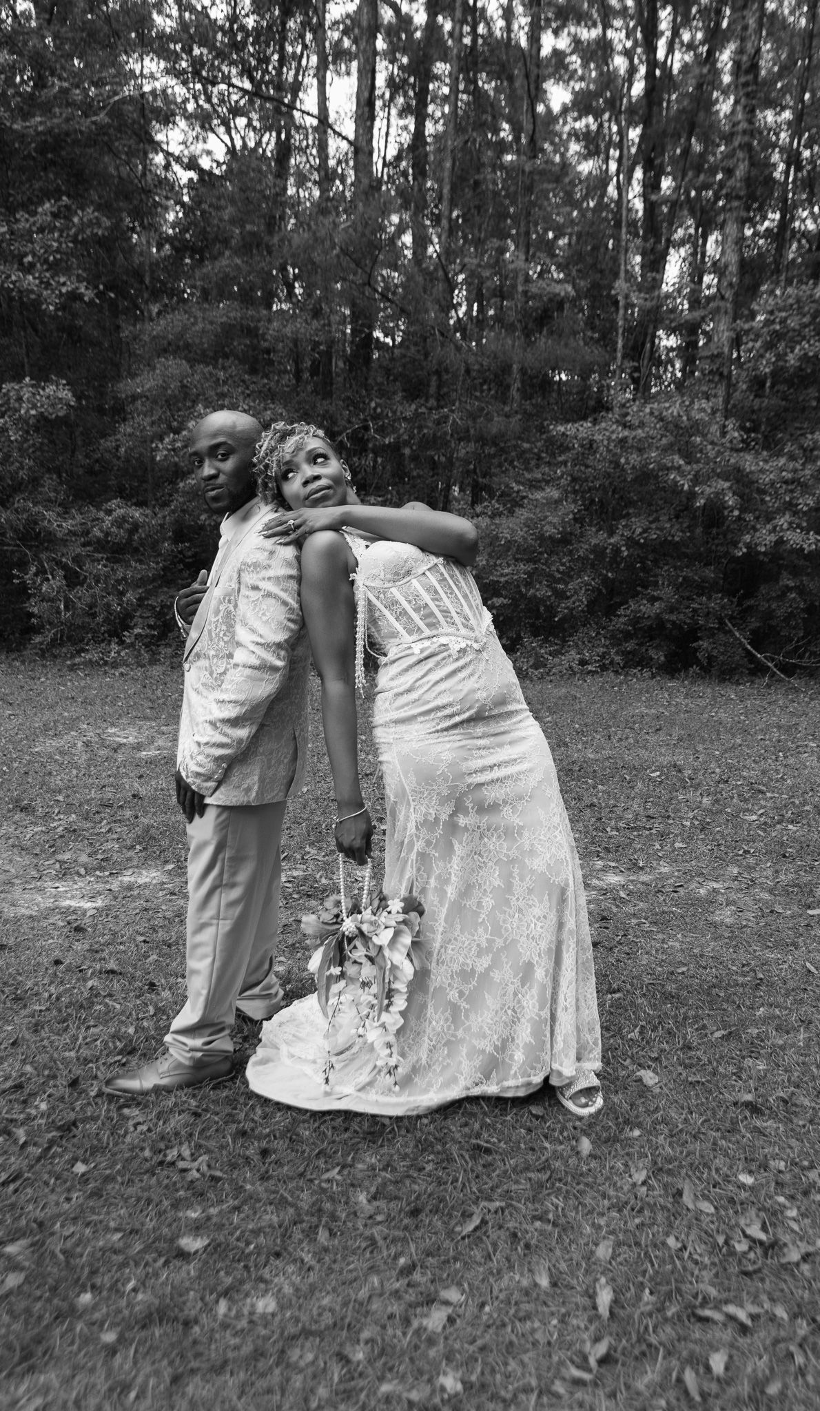 Bride and groom portraits at intimate backyard wedding in Georgia, Kaylin Ross Photography