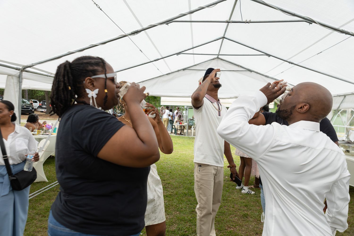 Candid wedding reception moment at Georgia backyard wedding, Kaylin Ross Photography