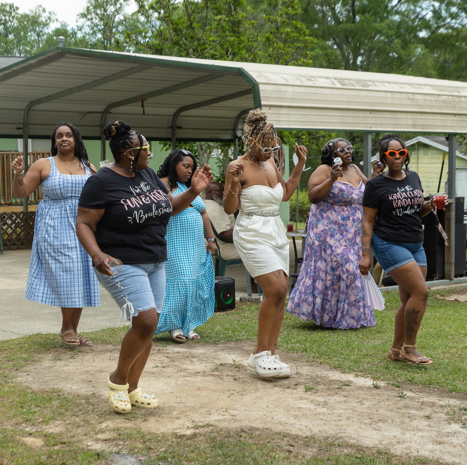 Candid wedding reception moment at Georgia backyard wedding, Kaylin Ross Photography