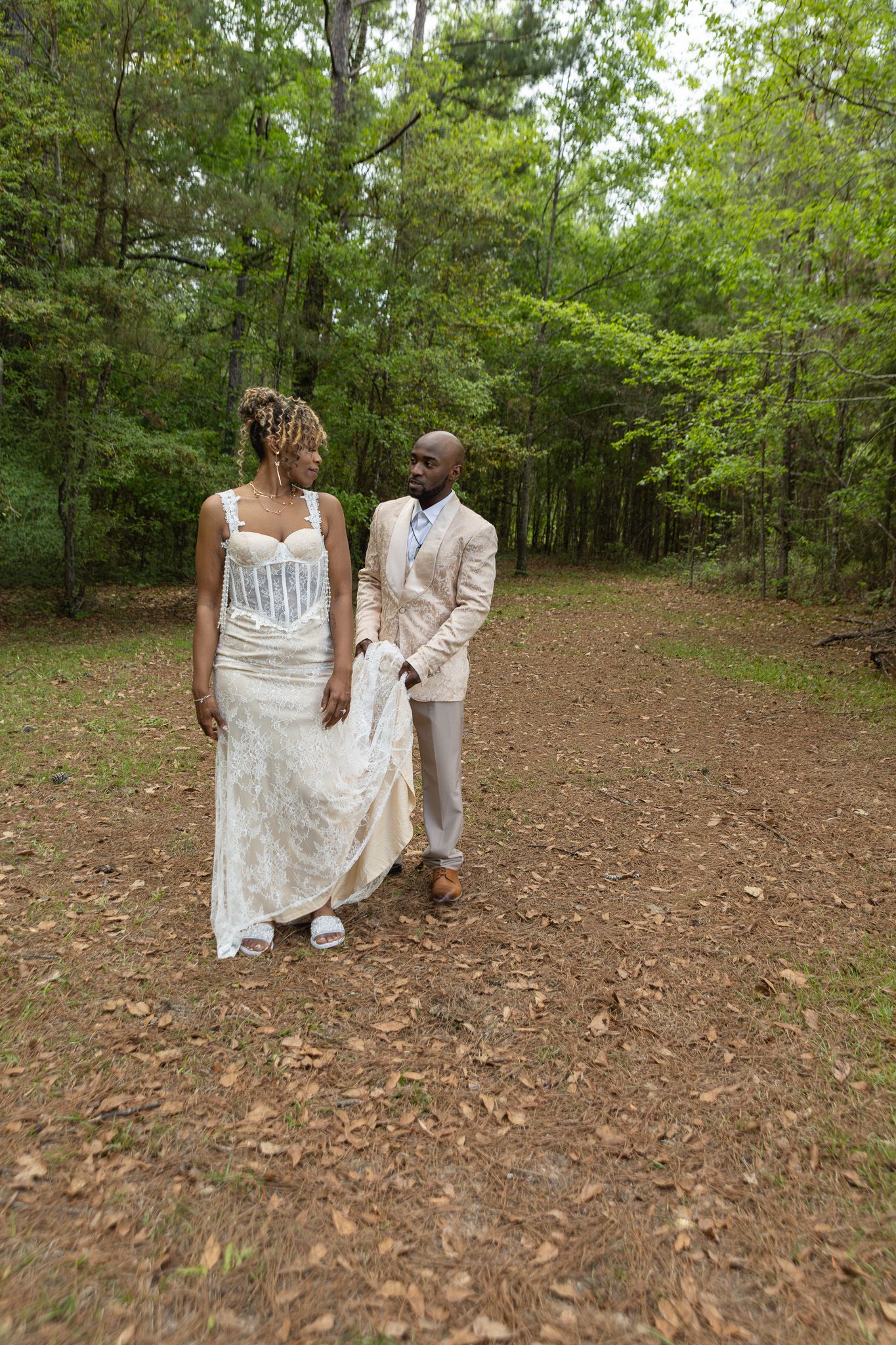 Bride and groom portraits at intimate backyard wedding in Georgia, Kaylin Ross Photography