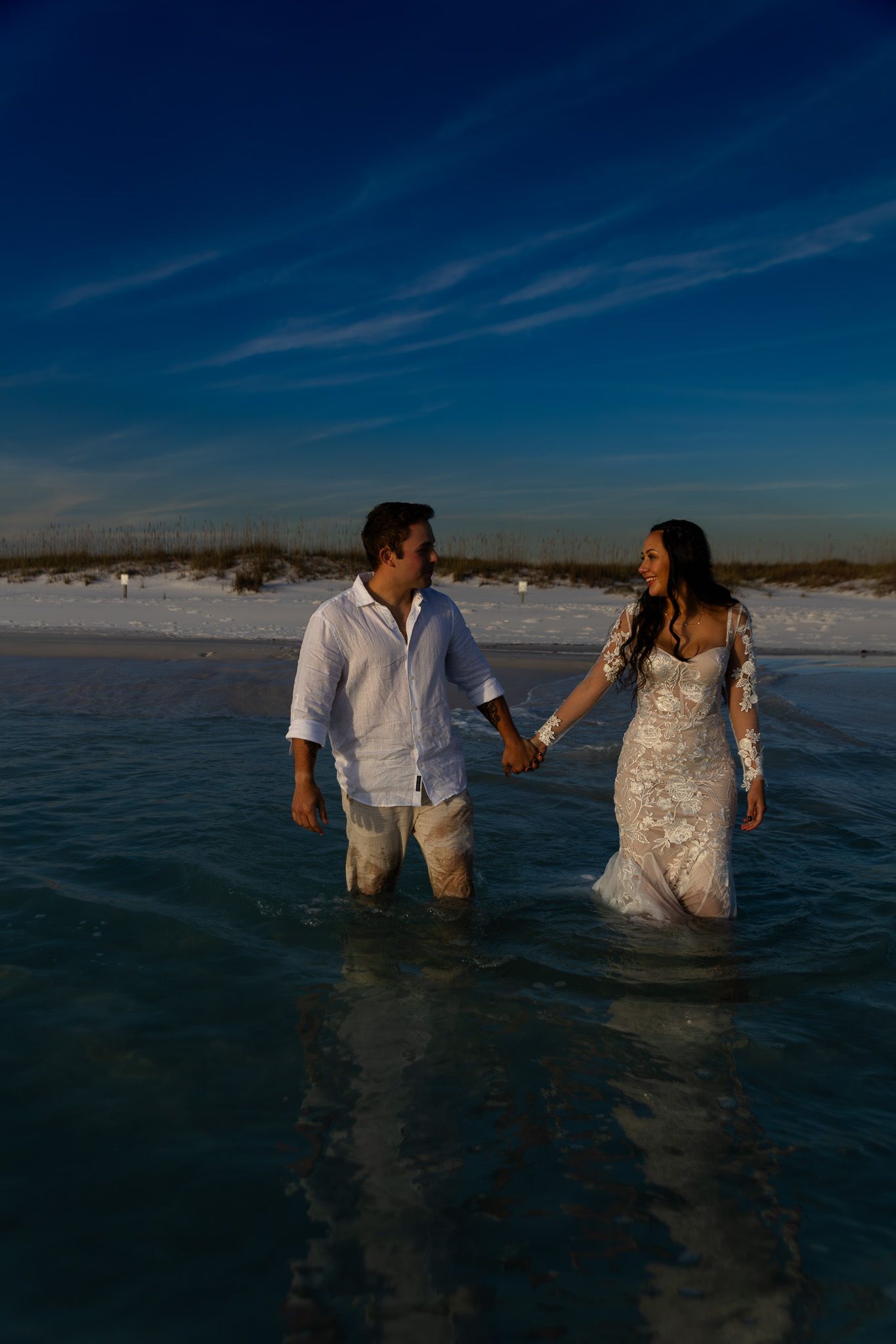 Golden hour elopement portraits on the Florida Panhandle at Grayton Beach, Kaylin Ross Photography