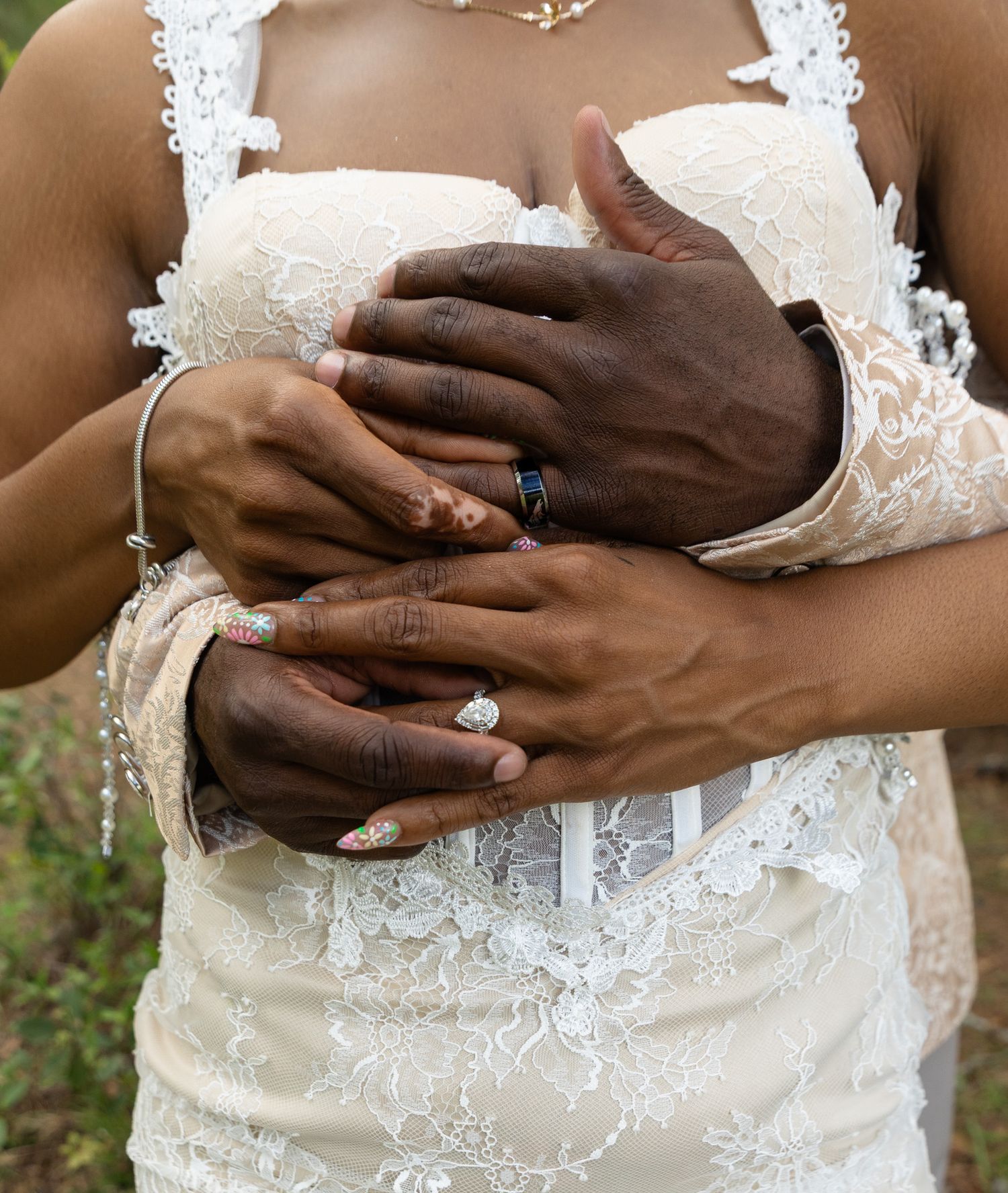Bride and groom portraits at intimate backyard wedding in Georgia, Kaylin Ross Photography