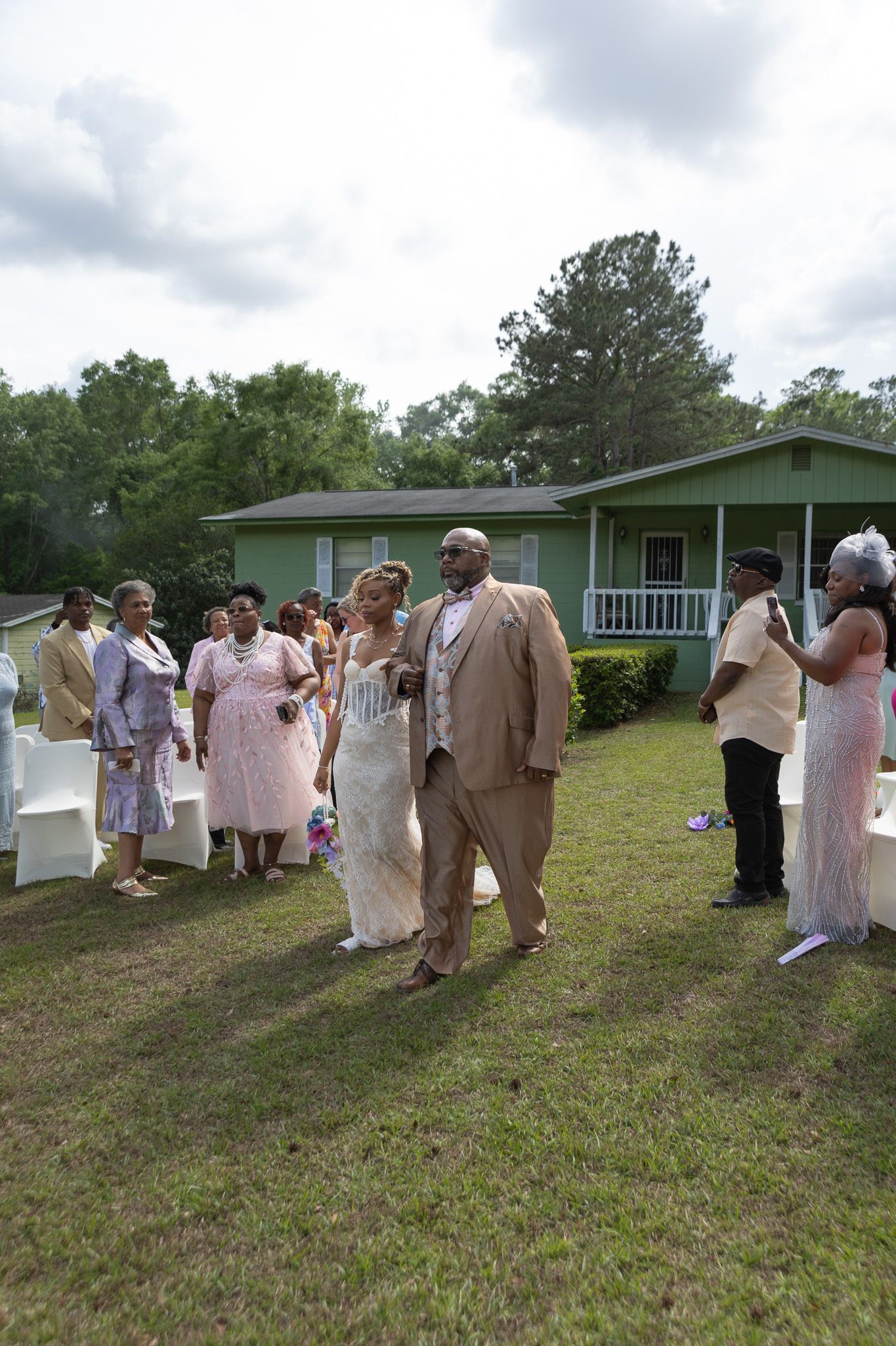 Outdoor backyard wedding ceremony in Georgia photographed by Kaylin Ross Photography