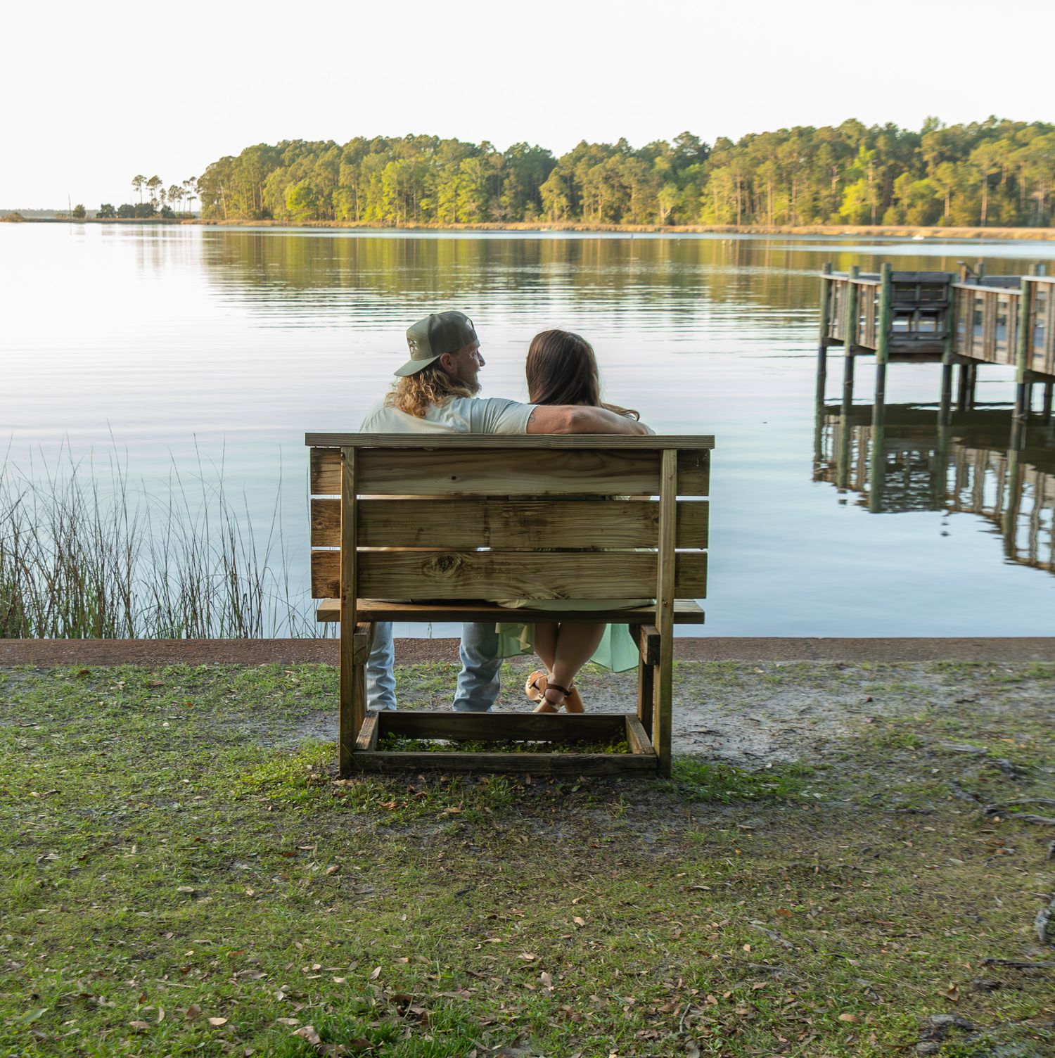 Romantic outdoor engagement portraits at Eden Gardens State Park FL by Kaylin Ross Photography