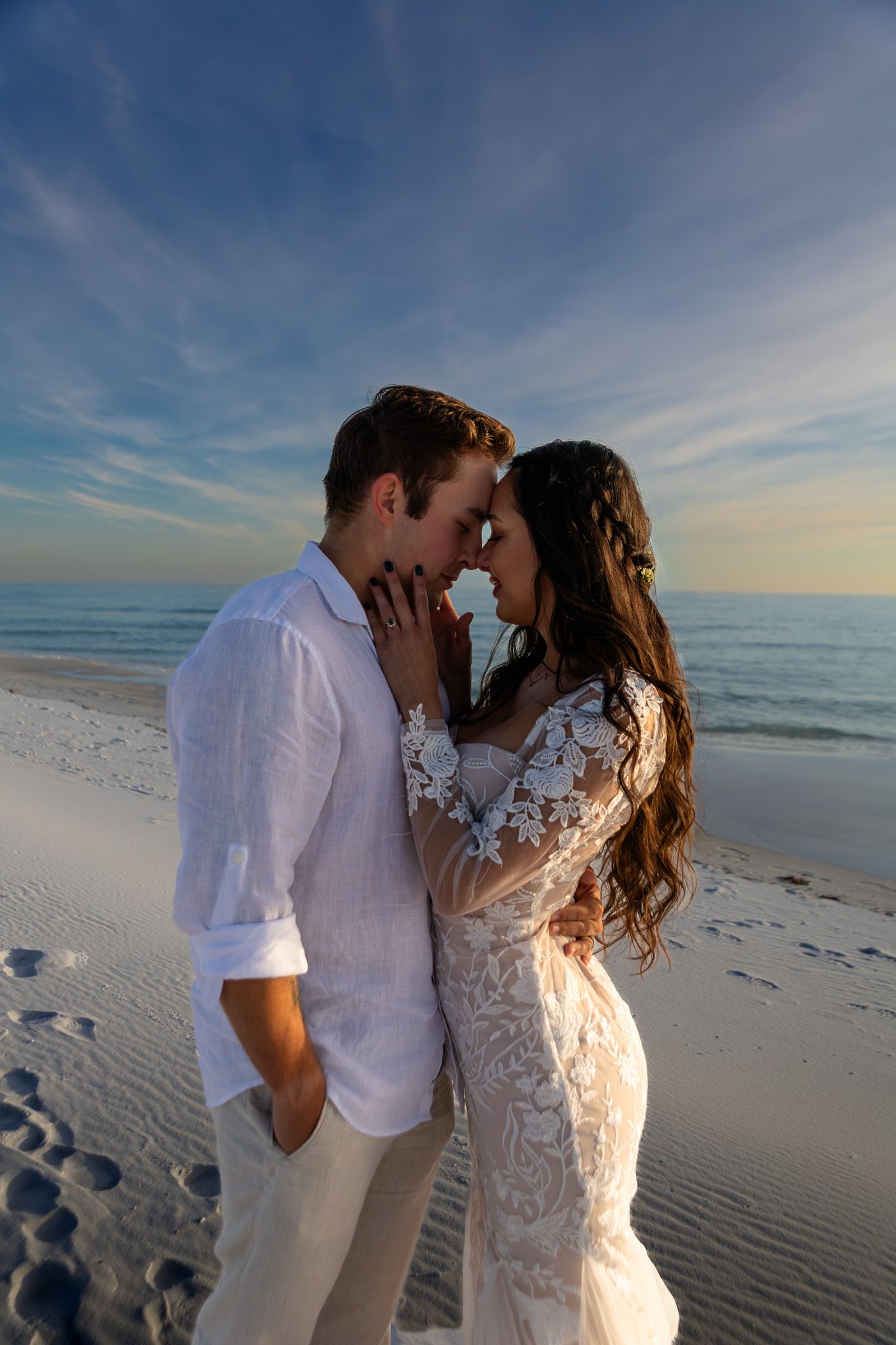 Golden hour elopement portraits on the Florida Panhandle at Grayton Beach, Kaylin Ross Photography
