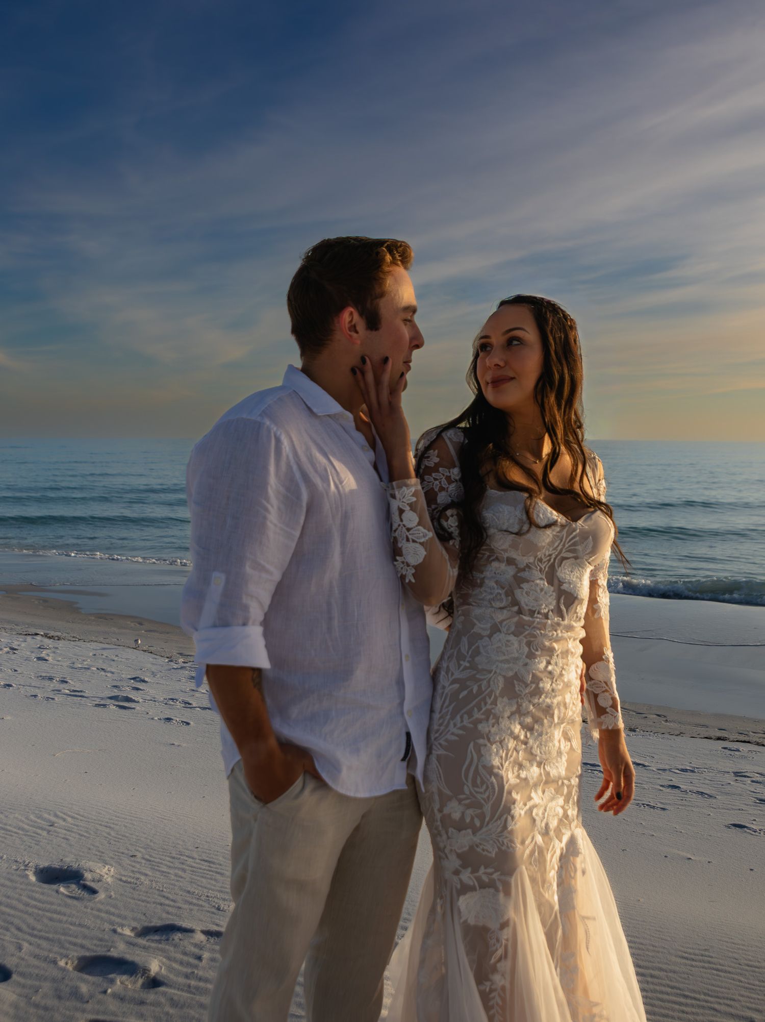 Golden hour elopement portraits on the Florida Panhandle at Grayton Beach, Kaylin Ross Photography