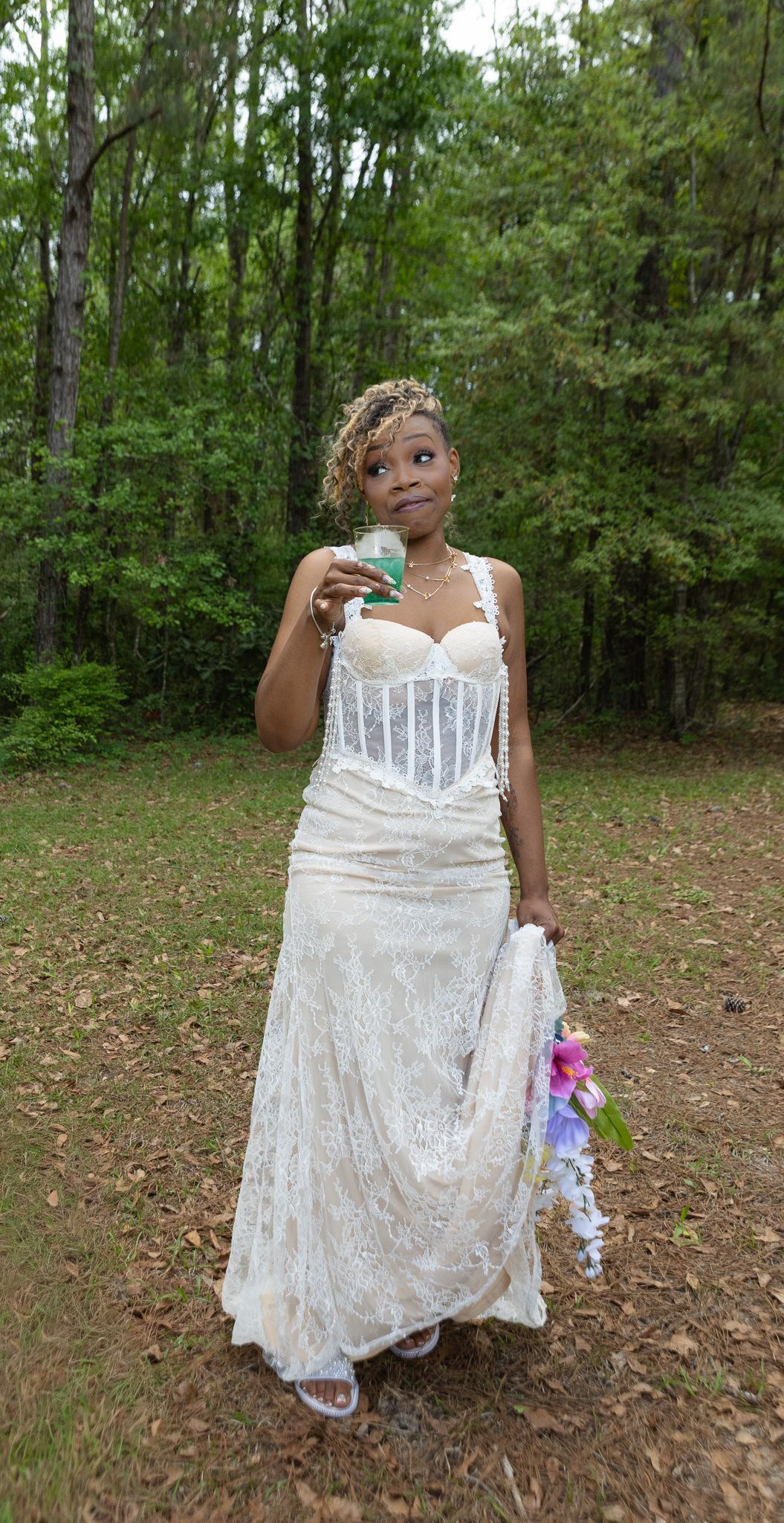Bride and groom portraits at intimate backyard wedding in Georgia, Kaylin Ross Photography