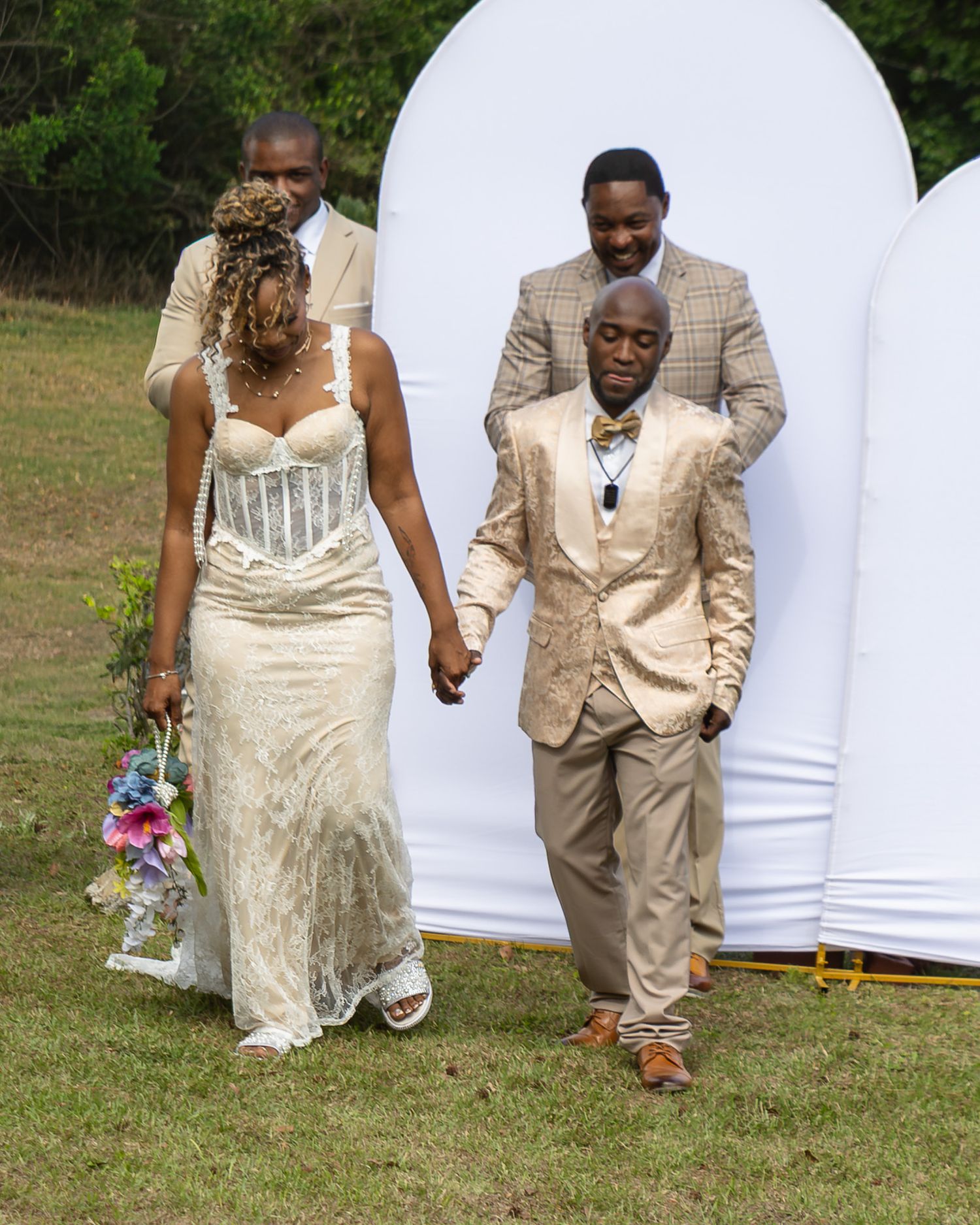 Outdoor backyard wedding ceremony in Georgia photographed by Kaylin Ross Photography