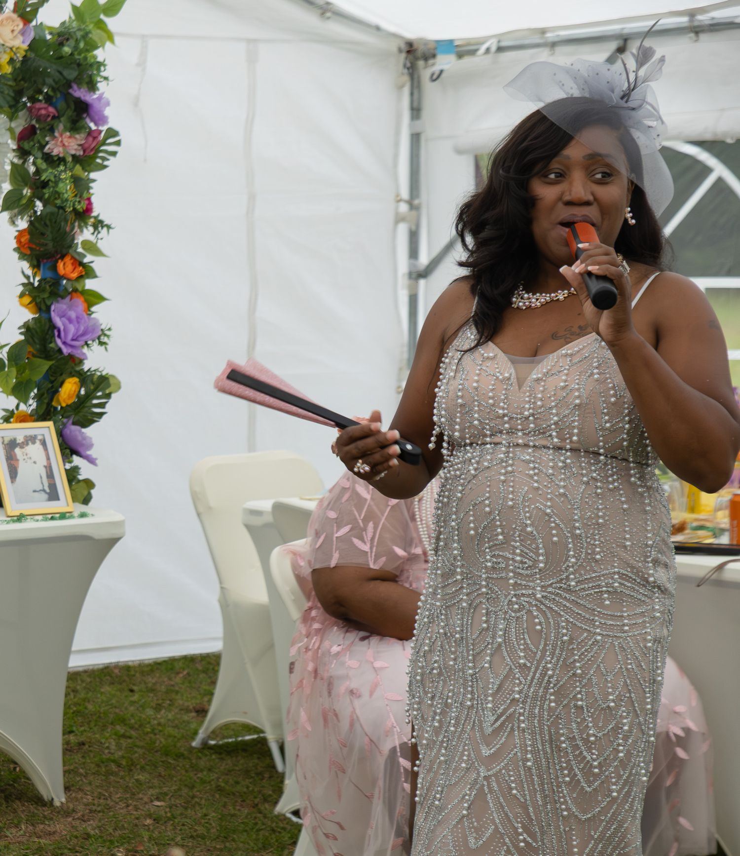 Candid wedding reception moment at Georgia backyard wedding, Kaylin Ross Photography