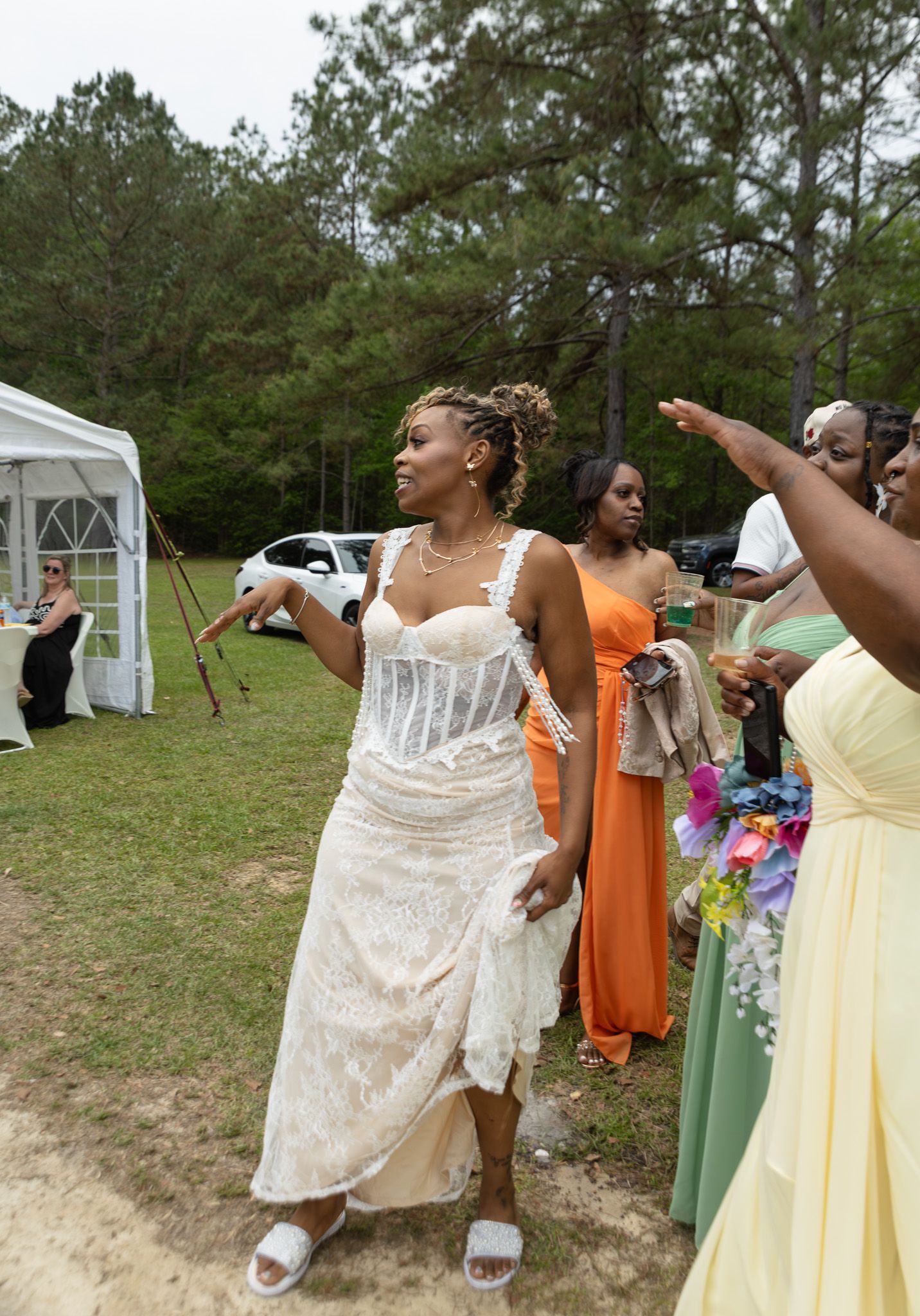 Candid wedding reception moment at Georgia backyard wedding, Kaylin Ross Photography