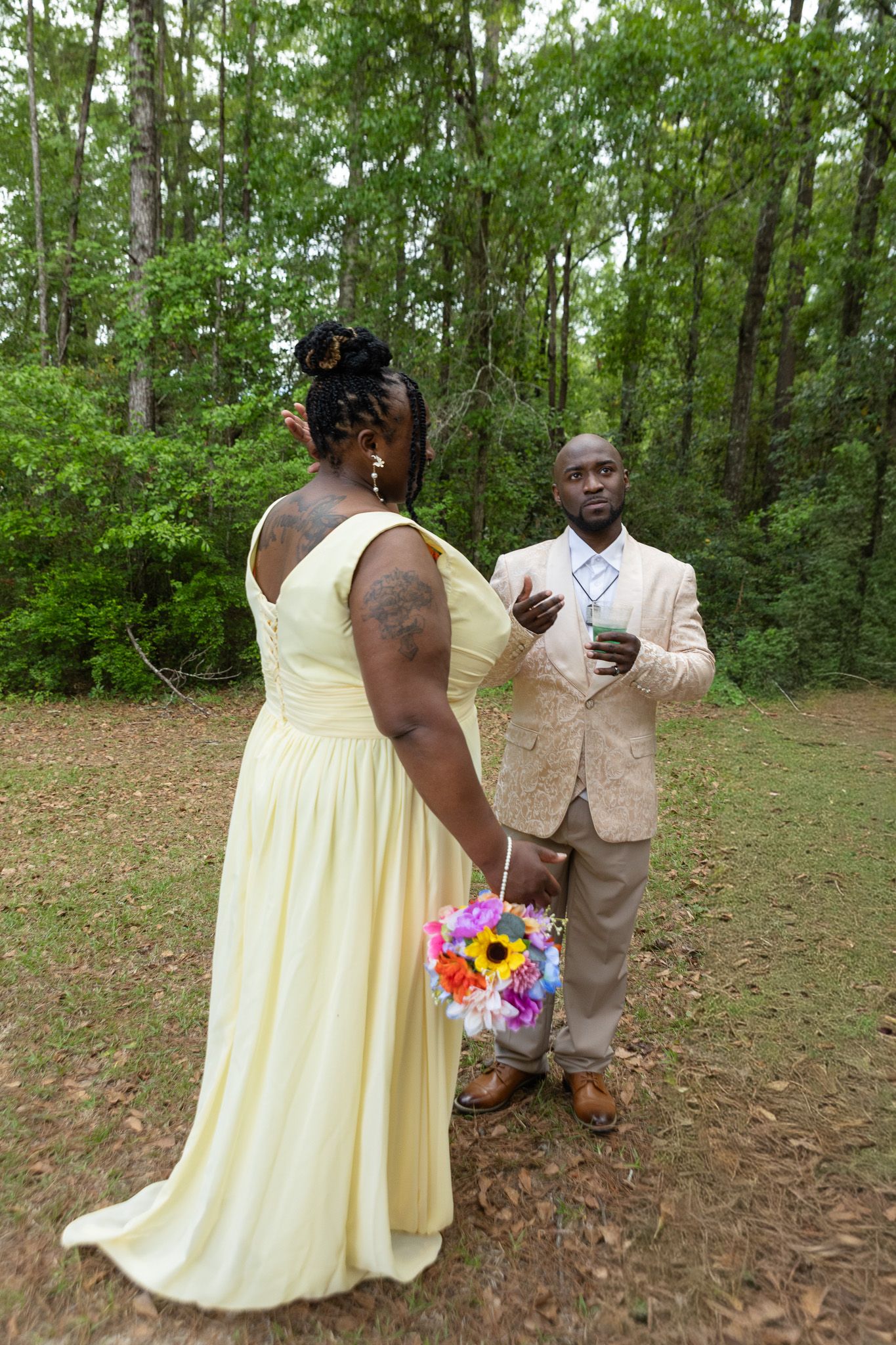 Bride and groom portraits at intimate backyard wedding in Georgia, Kaylin Ross Photography