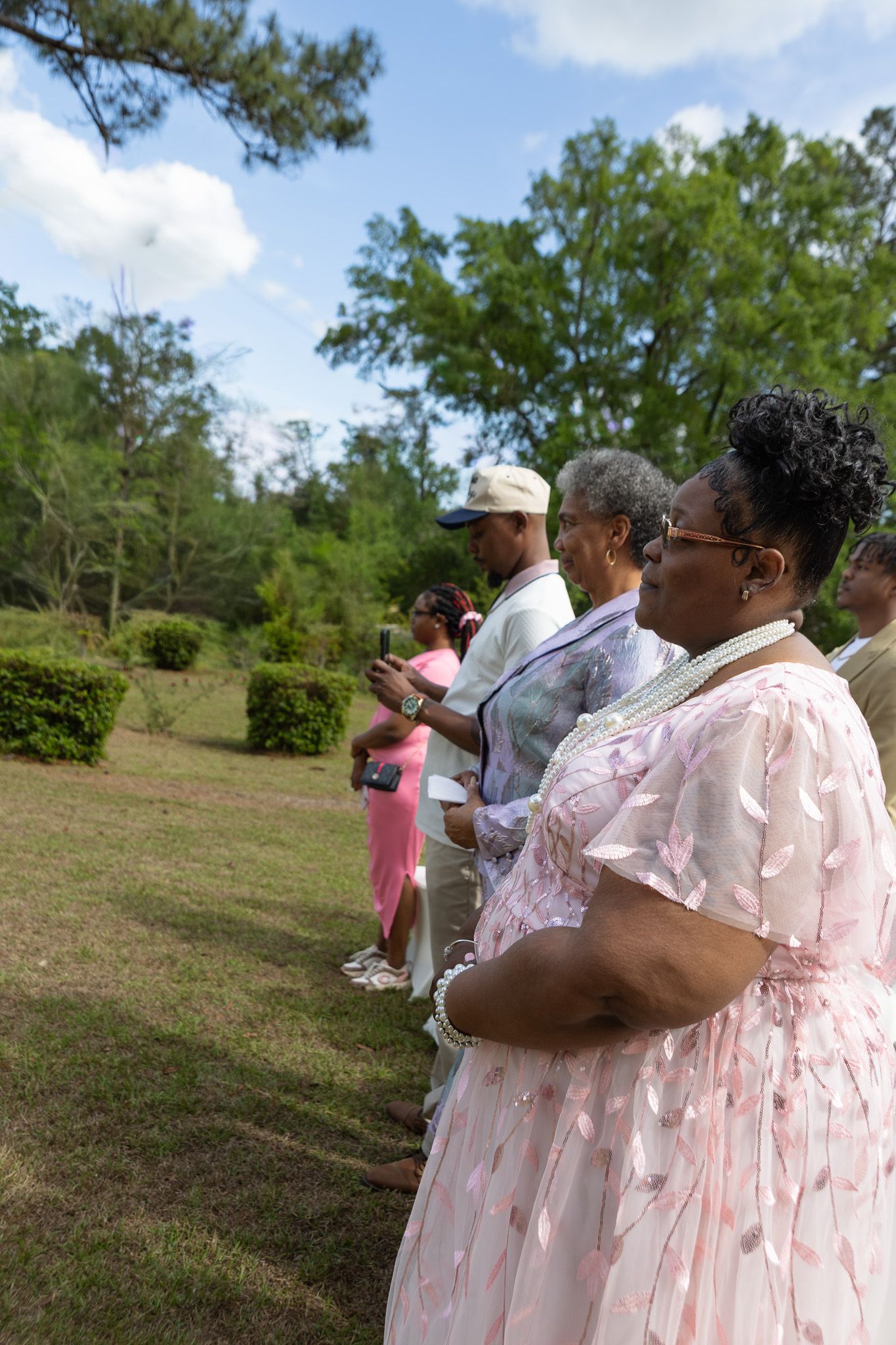 Outdoor backyard wedding ceremony in Georgia photographed by Kaylin Ross Photography