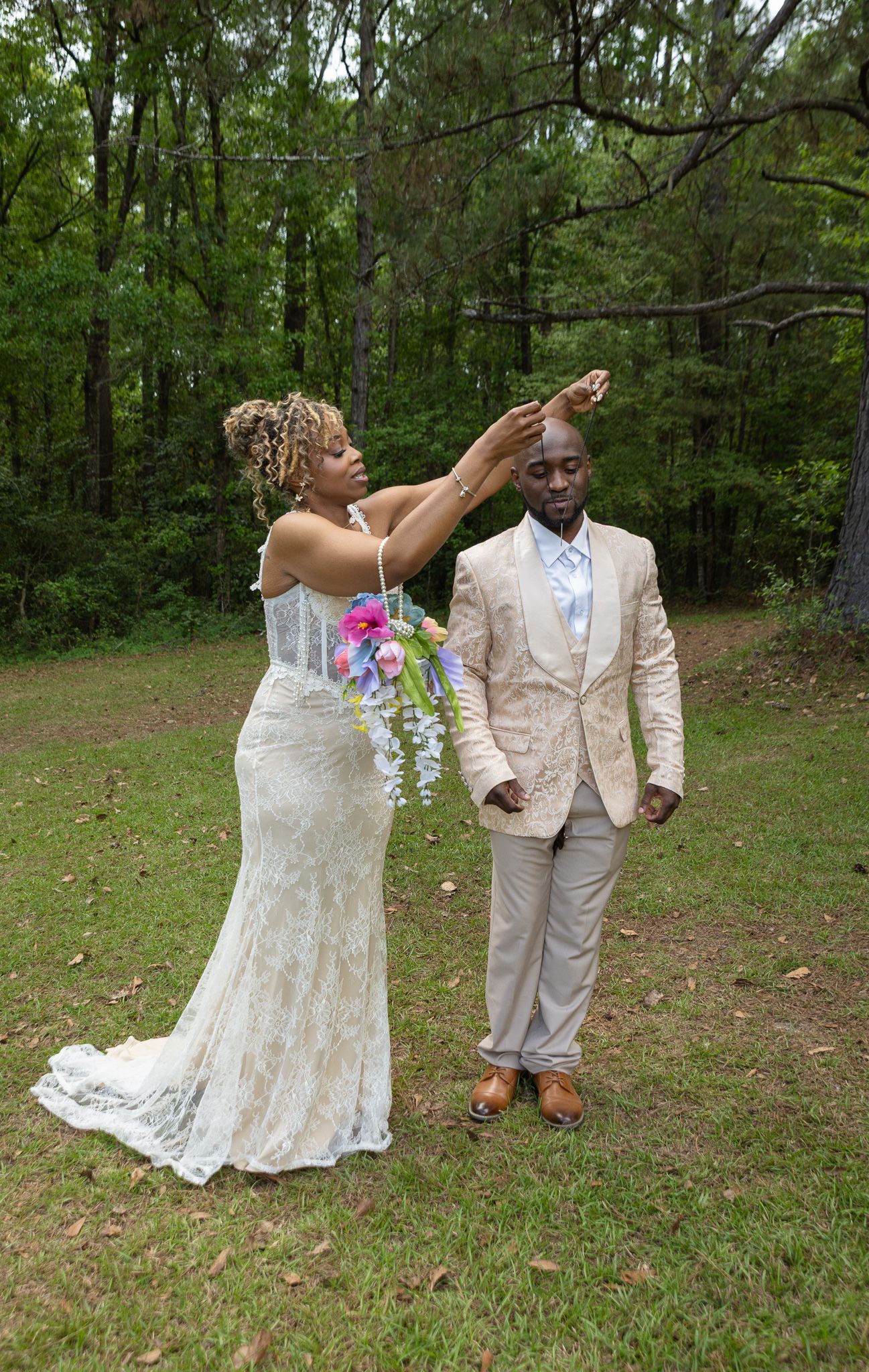 Bride and groom portraits at intimate backyard wedding in Georgia, Kaylin Ross Photography