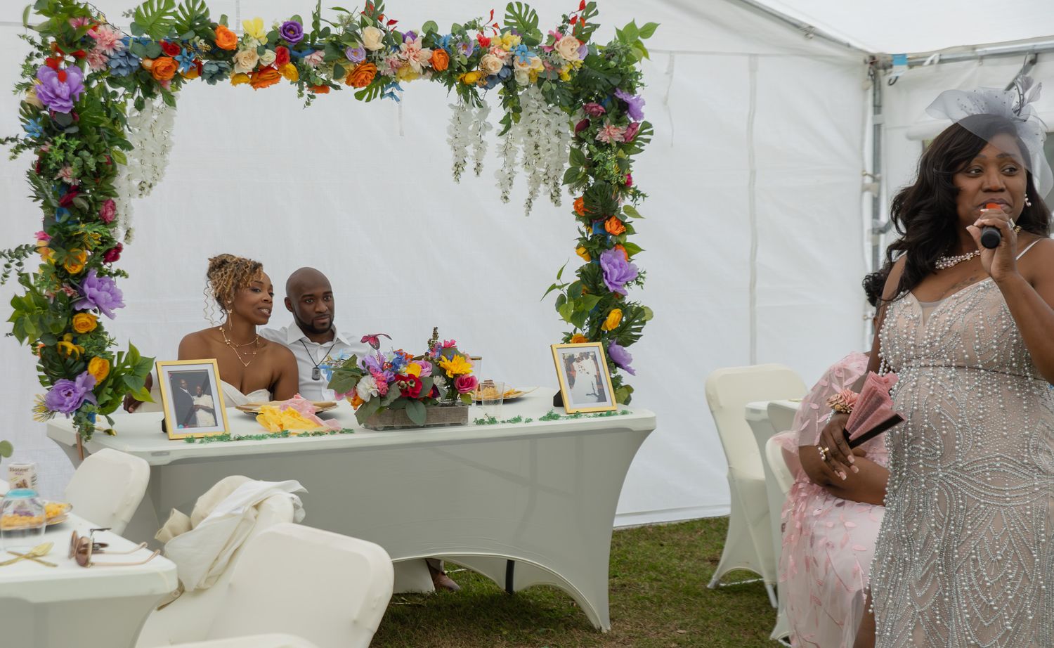 Candid wedding reception moment at Georgia backyard wedding, Kaylin Ross Photography