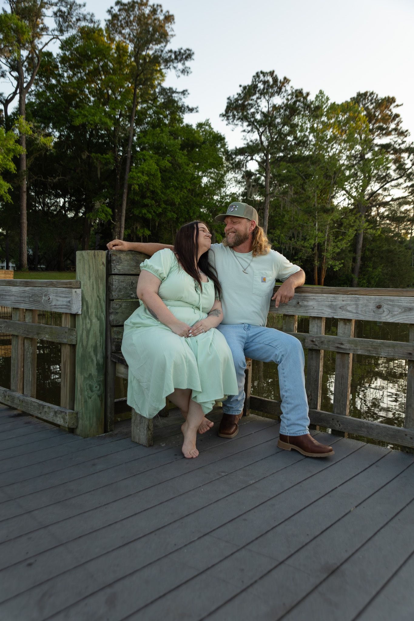 Romantic outdoor engagement portraits at Eden Gardens State Park FL by Kaylin Ross Photography