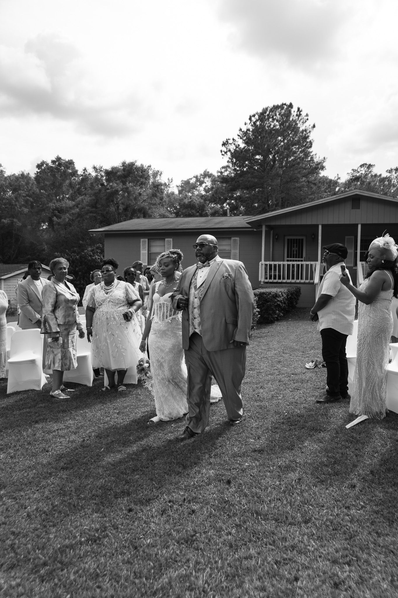 Outdoor backyard wedding ceremony in Georgia photographed by Kaylin Ross Photography
