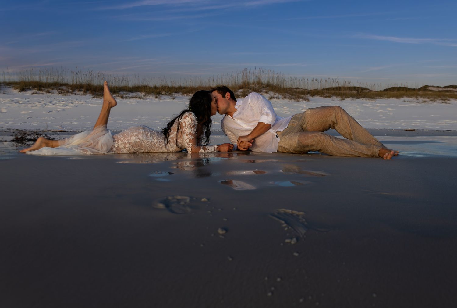 Golden hour elopement portraits on the Florida Panhandle at Grayton Beach, Kaylin Ross Photography