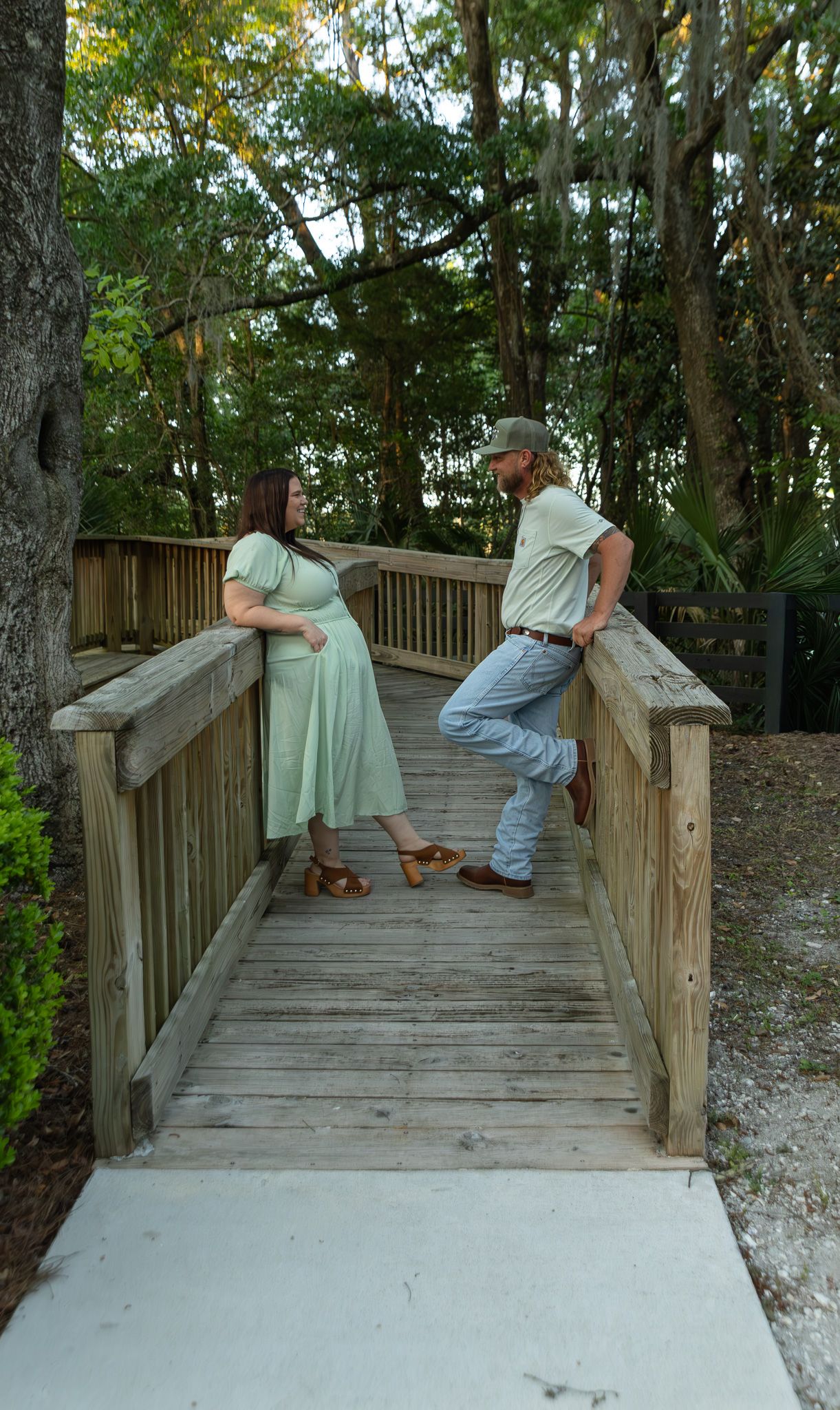 Romantic outdoor engagement portraits at Eden Gardens State Park FL by Kaylin Ross Photography