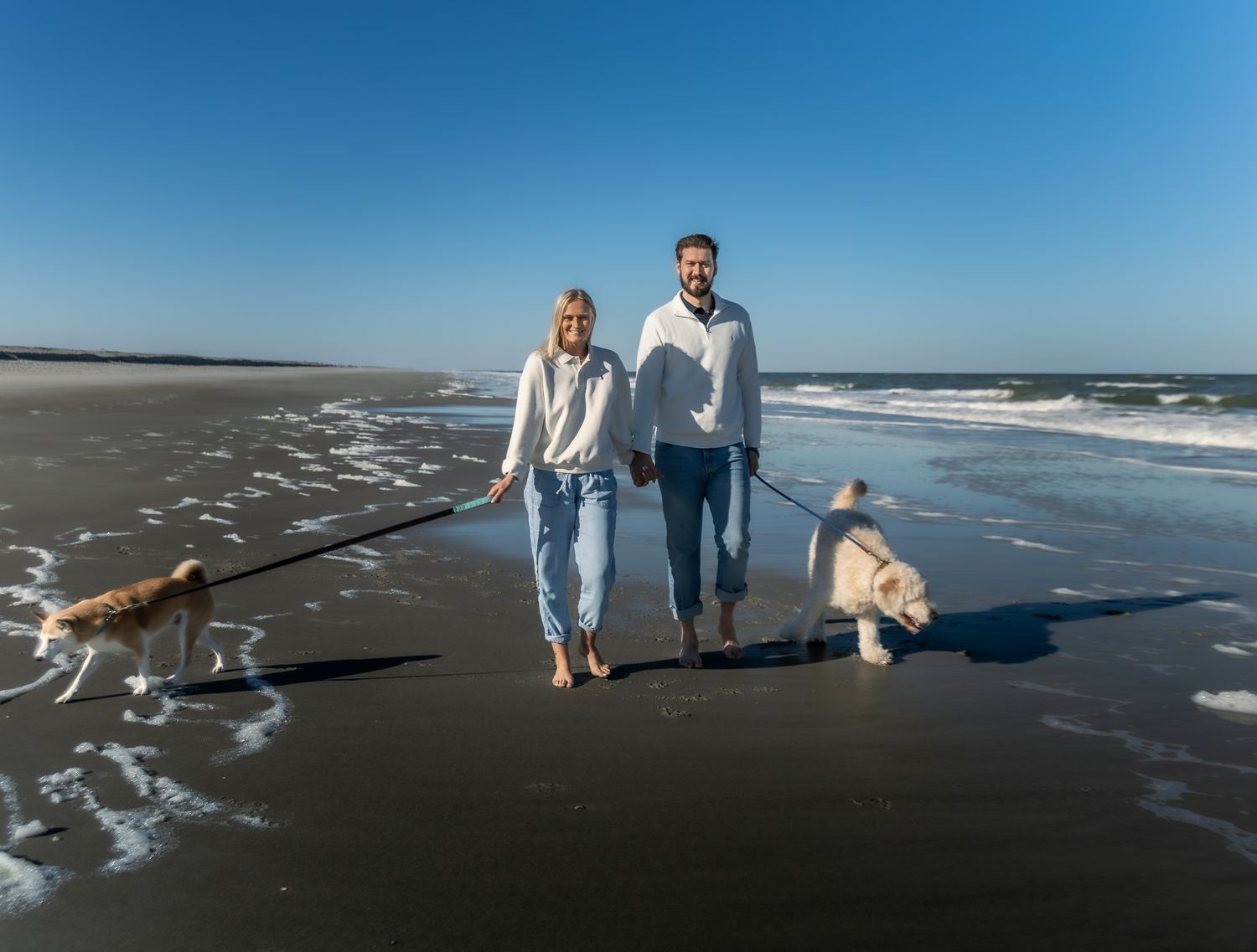 Engaged couple on St. Augustine Beach, North Florida engagement photographer Kaylin Ross