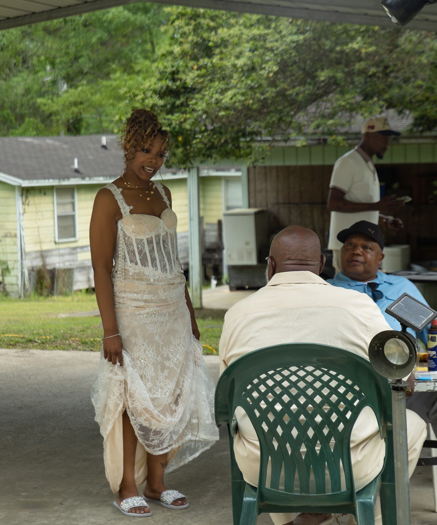 Candid wedding reception moment at Georgia backyard wedding, Kaylin Ross Photography