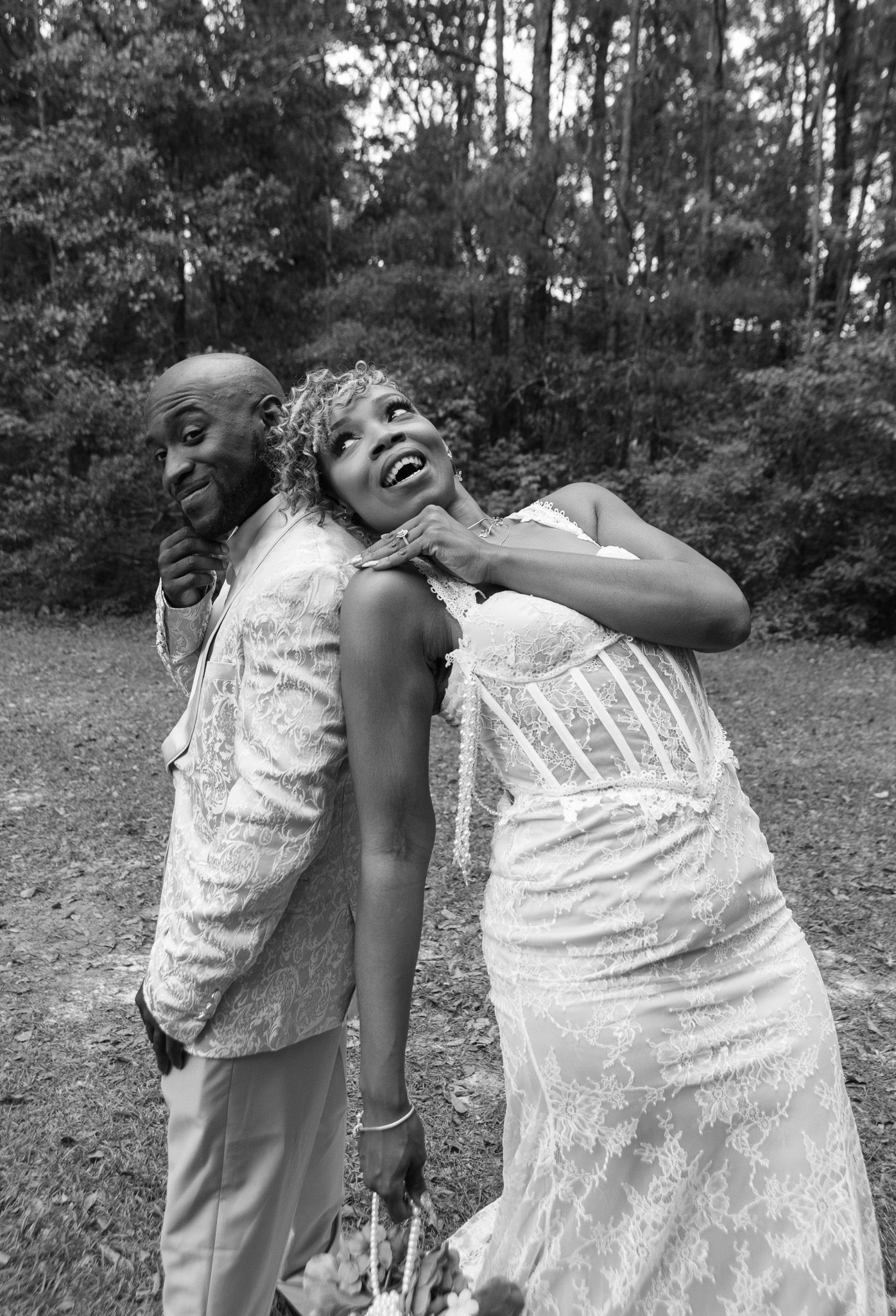 Bride and groom portraits at intimate backyard wedding in Georgia, Kaylin Ross Photography