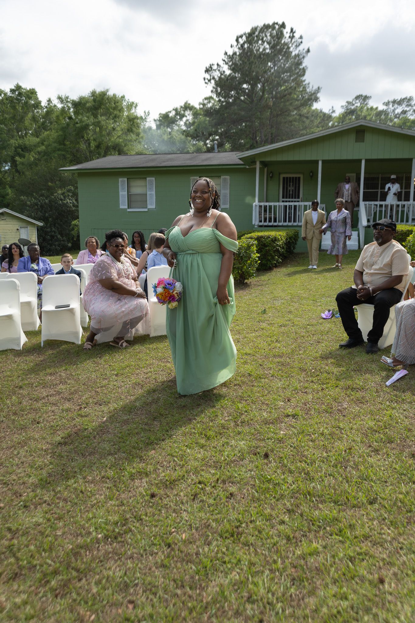 Outdoor backyard wedding ceremony in Georgia photographed by Kaylin Ross Photography