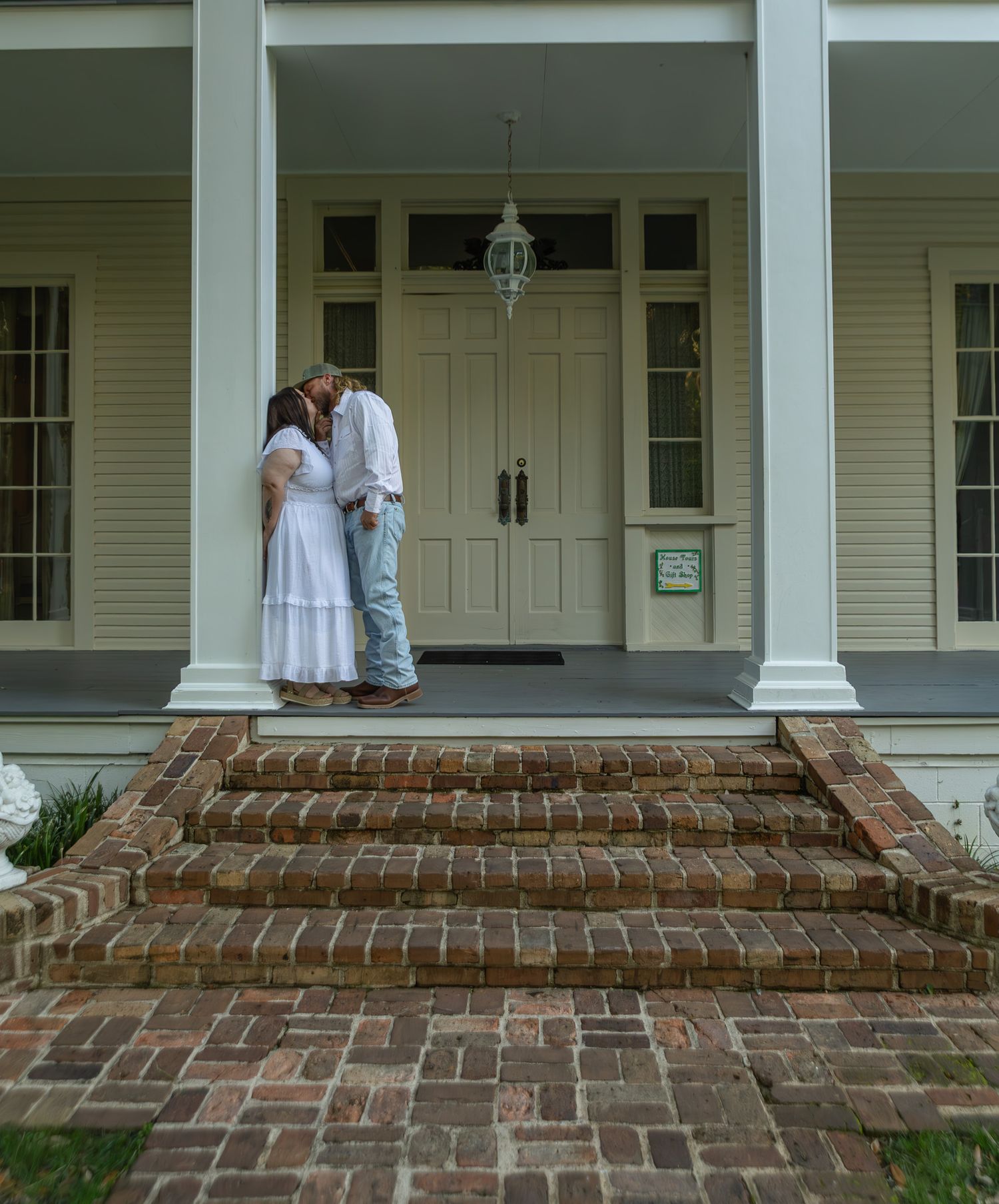 Romantic outdoor engagement portraits at Eden Gardens State Park FL by Kaylin Ross Photography