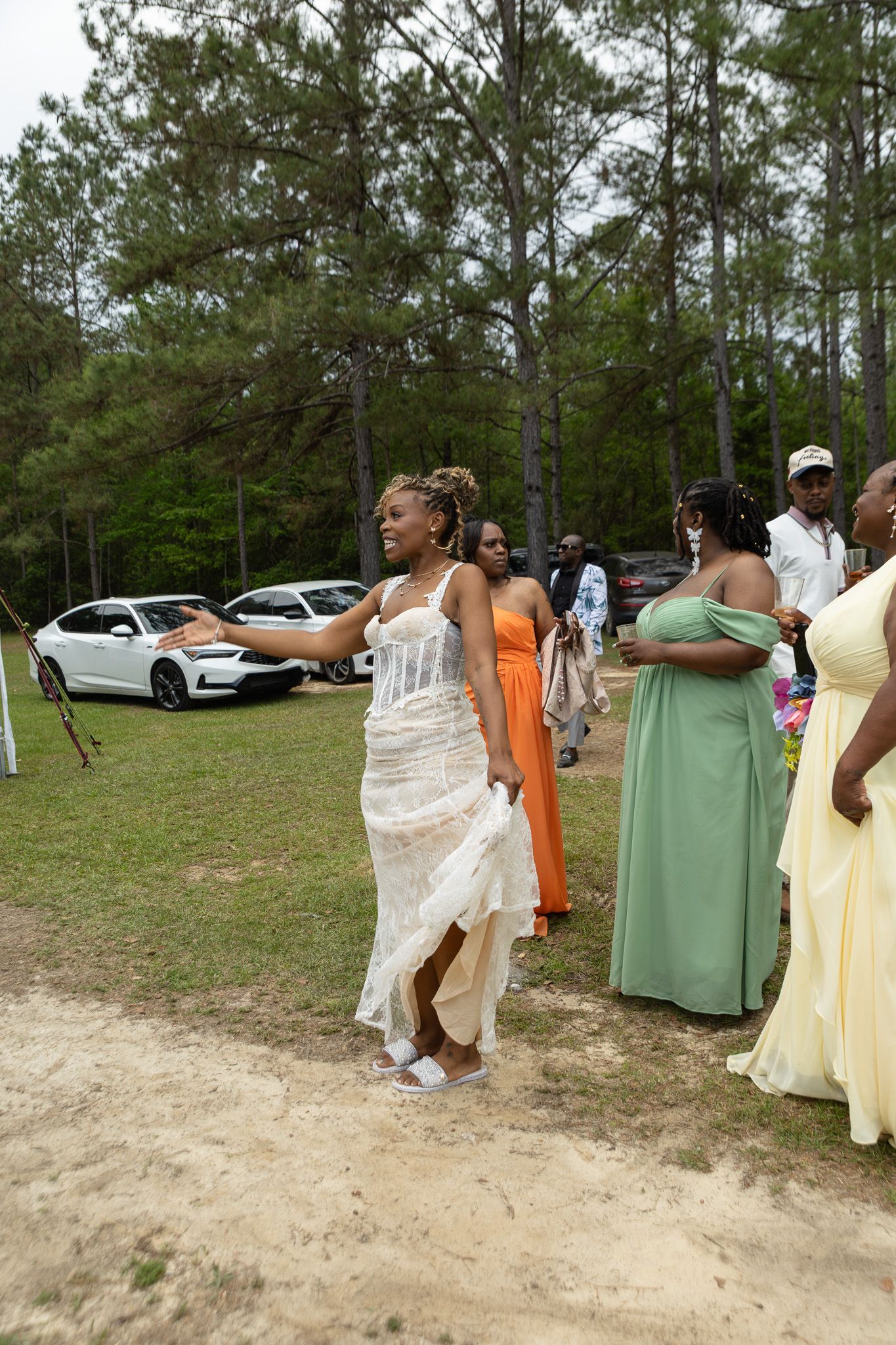 Candid wedding reception moment at Georgia backyard wedding, Kaylin Ross Photography