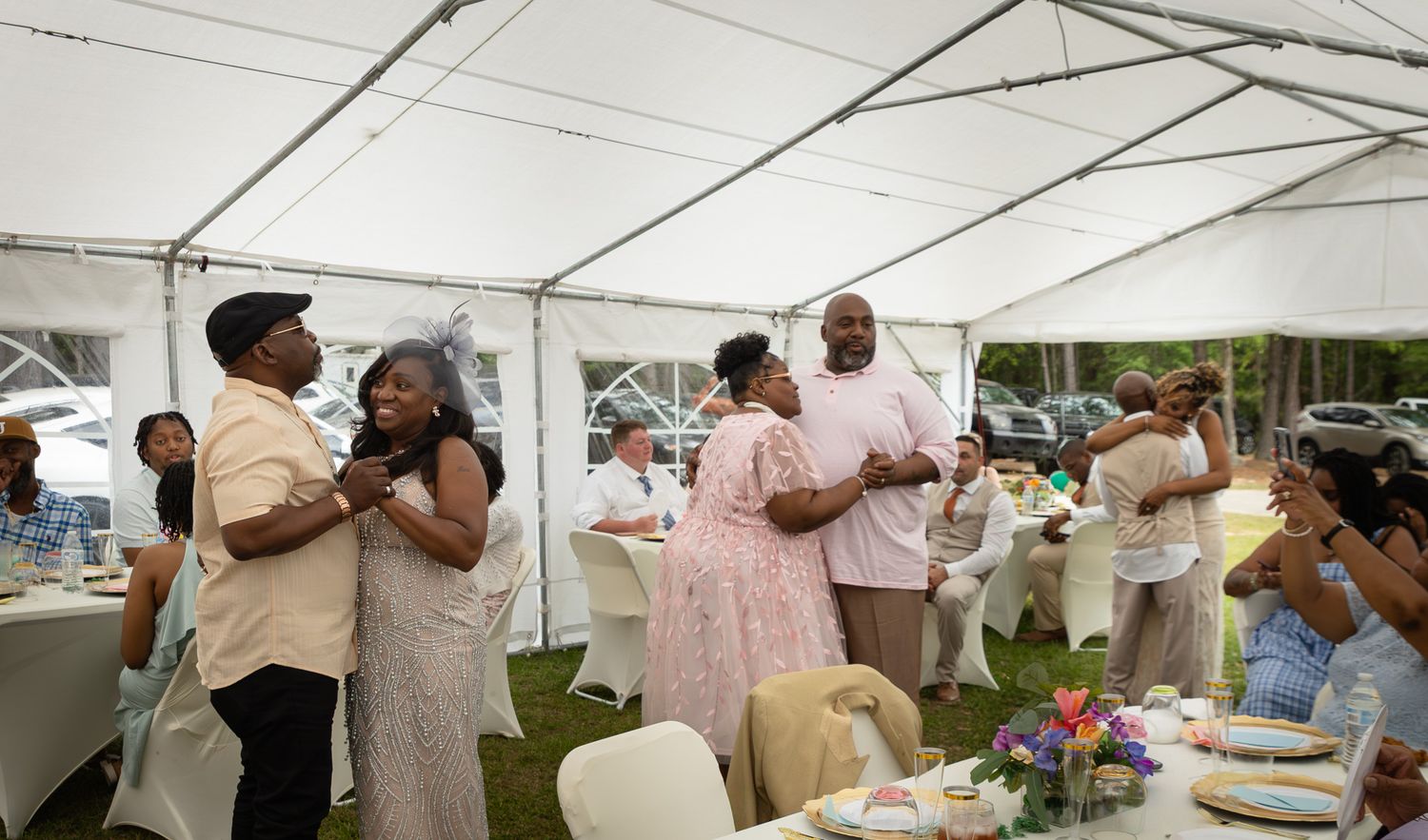 Candid wedding reception moment at Georgia backyard wedding, Kaylin Ross Photography