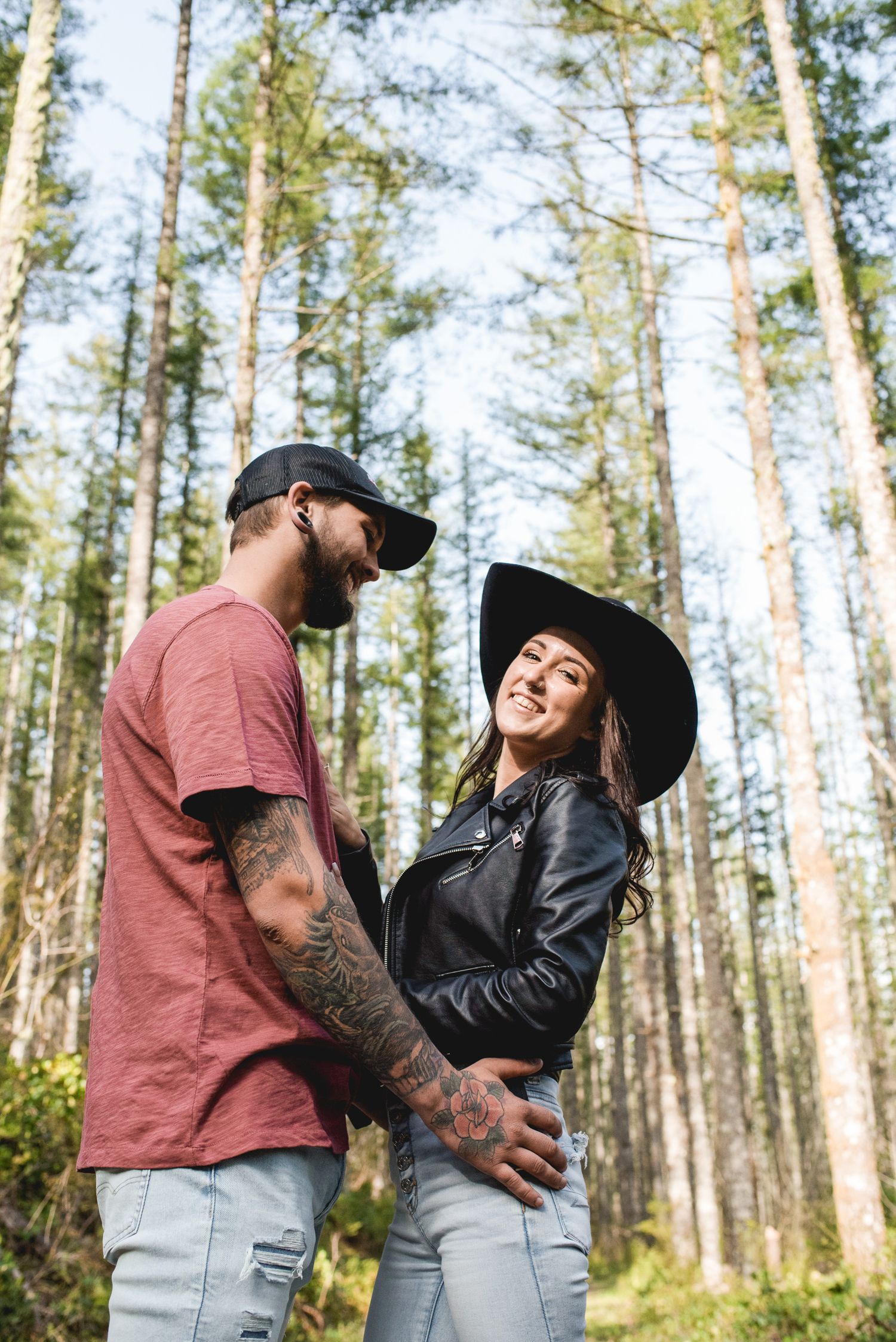 Kaylin Ross, Alabama wedding photographer, with her husband Jacx during outdoor engagement session