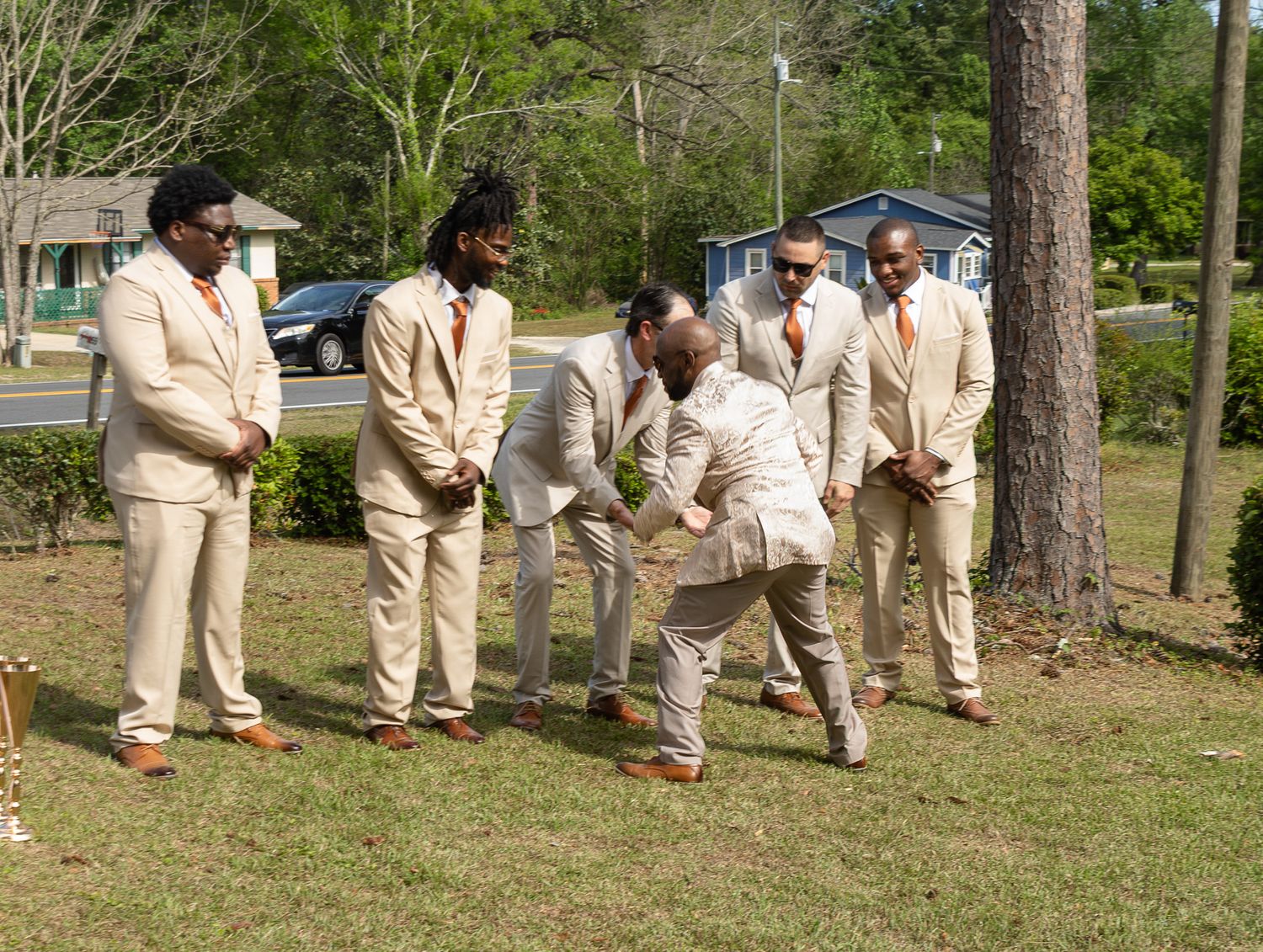 Outdoor backyard wedding ceremony in Georgia photographed by Kaylin Ross Photography