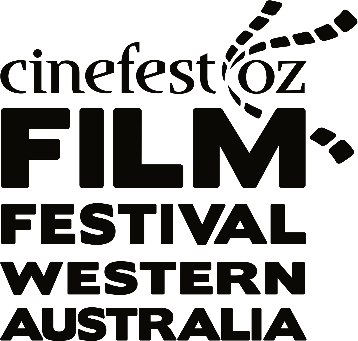 CinefestOZ Film Festival Western Australia logo in bold black typography.