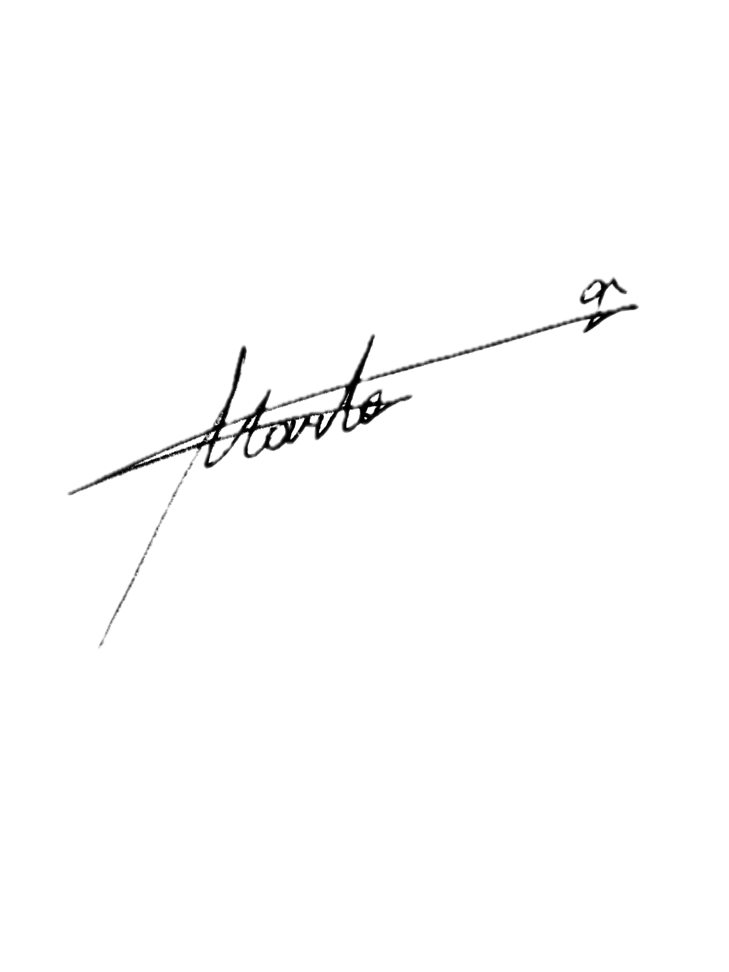 Elegant black signature with flourish against white background.