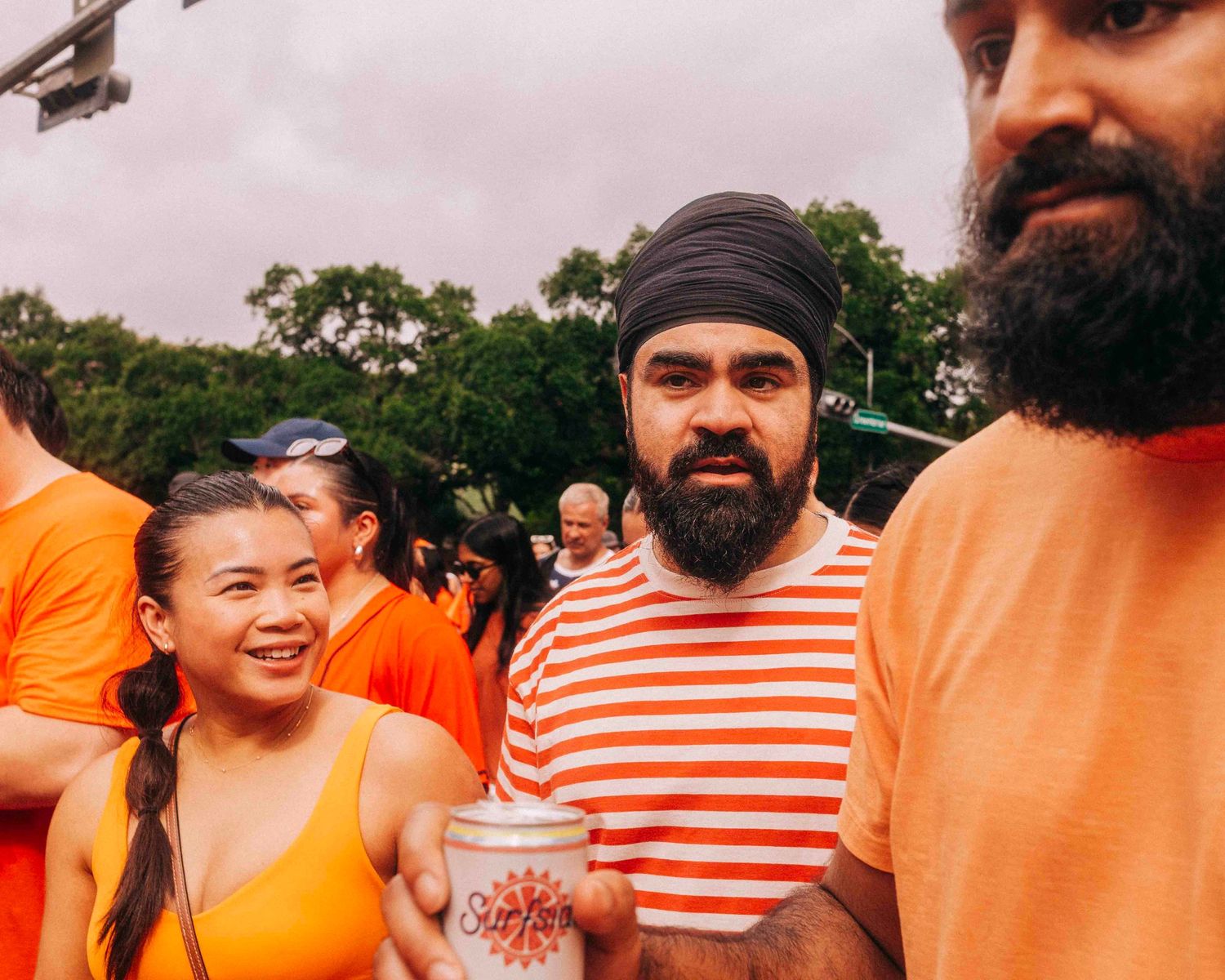 FIFA World Cup 2026 Houston | Houston foodie icon Shaunthefoodsheep participates in the Orange Bus fan walk | Photos by Robert Paul