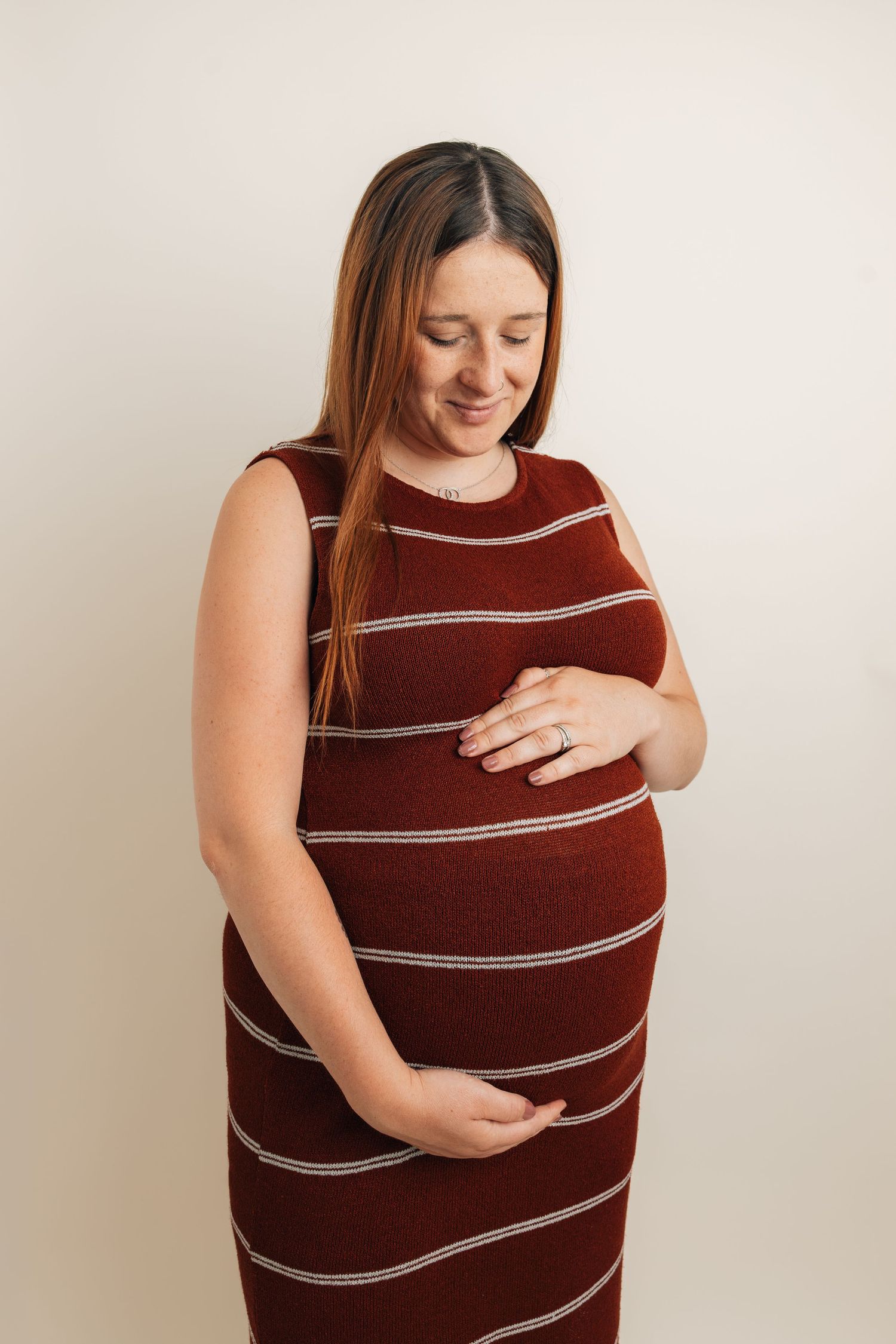 Maternity portrait session studio