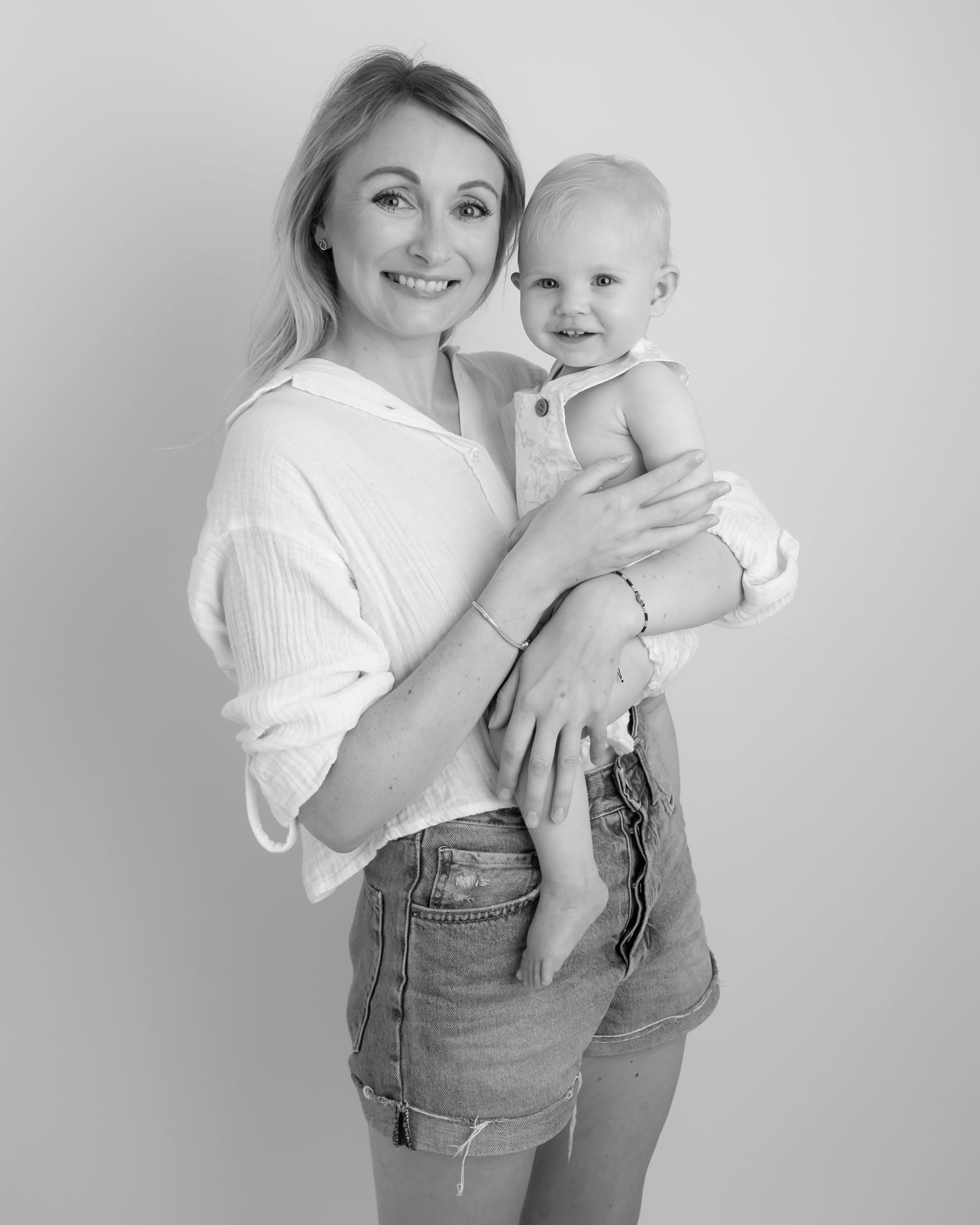 Black and white Mum and Baby