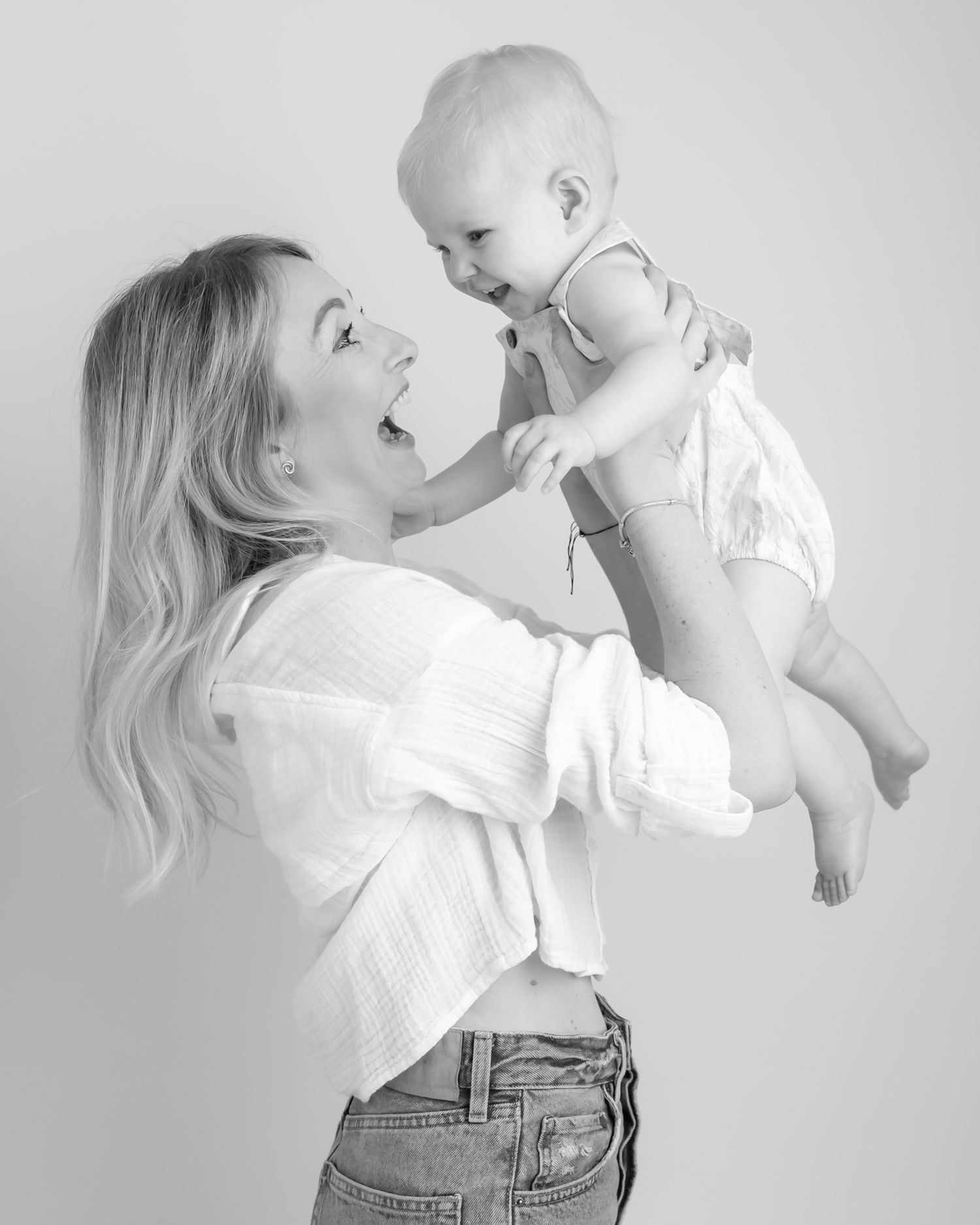 Mum and baby in studio