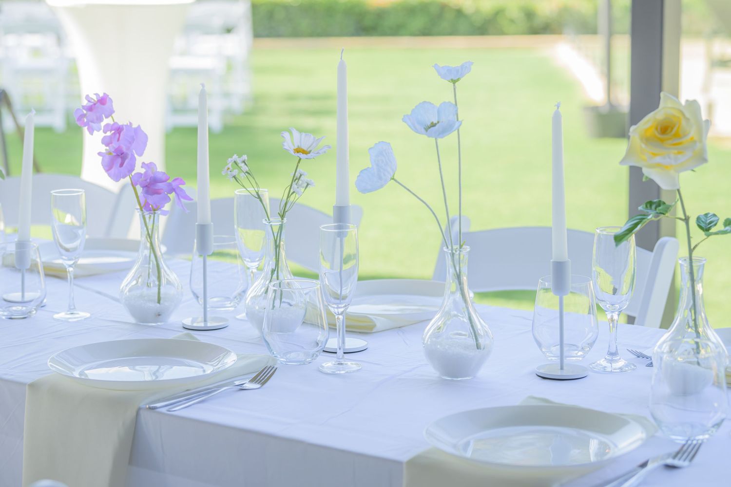 Wedding venue photographed with natural light, showcasing ceremony space and architectural details.