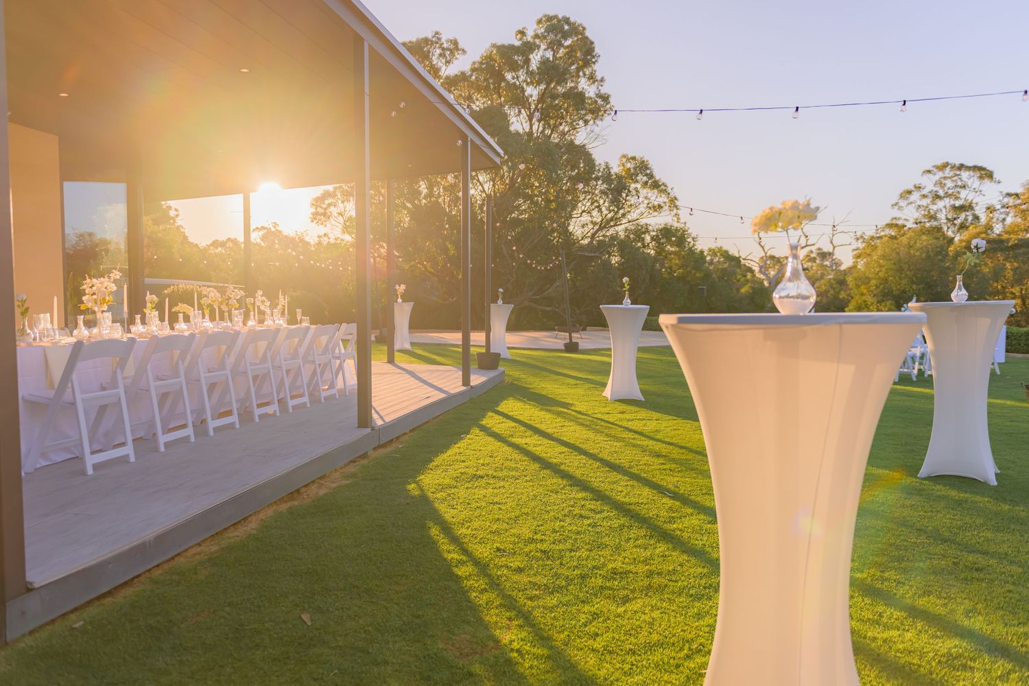 Wedding venue photographed with natural light, showcasing ceremony space and architectural details.