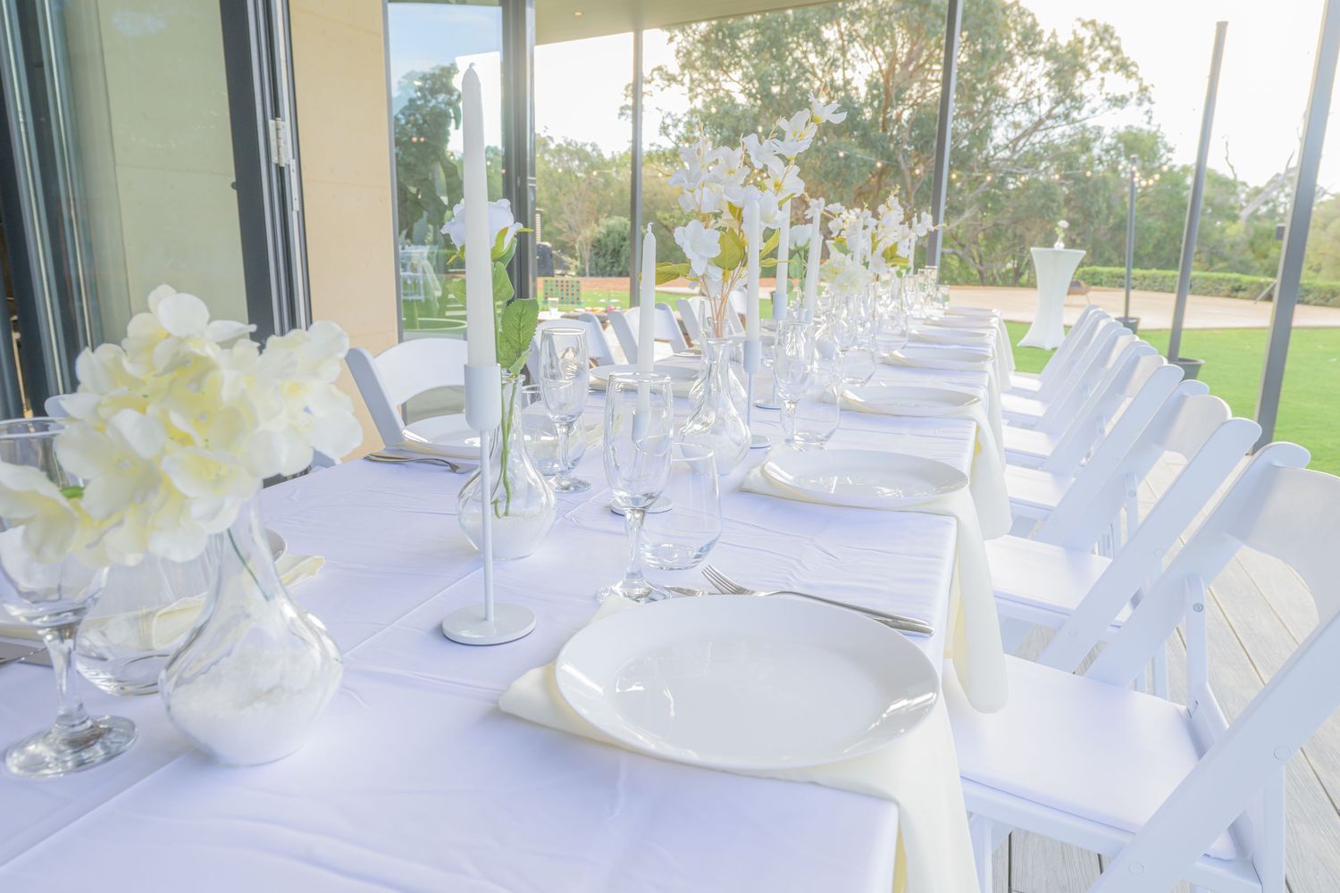 Wedding venue photographed with natural light, showcasing ceremony space and architectural details.