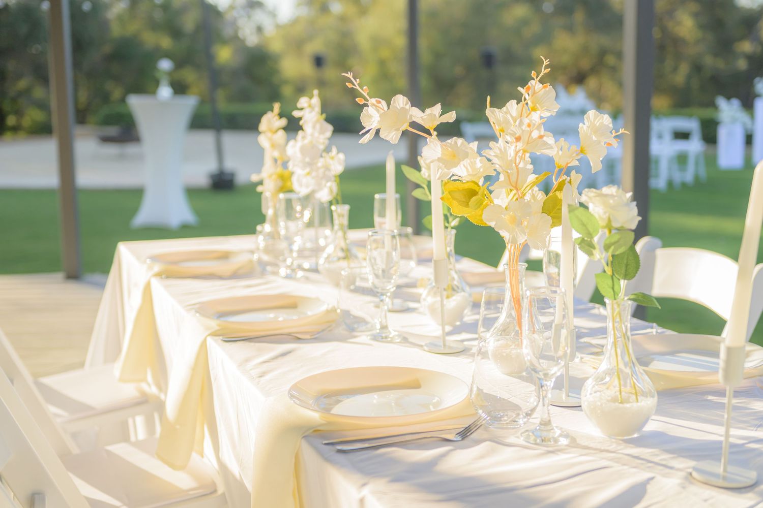 Wedding venue photographed with natural light, showcasing ceremony space and architectural details.
