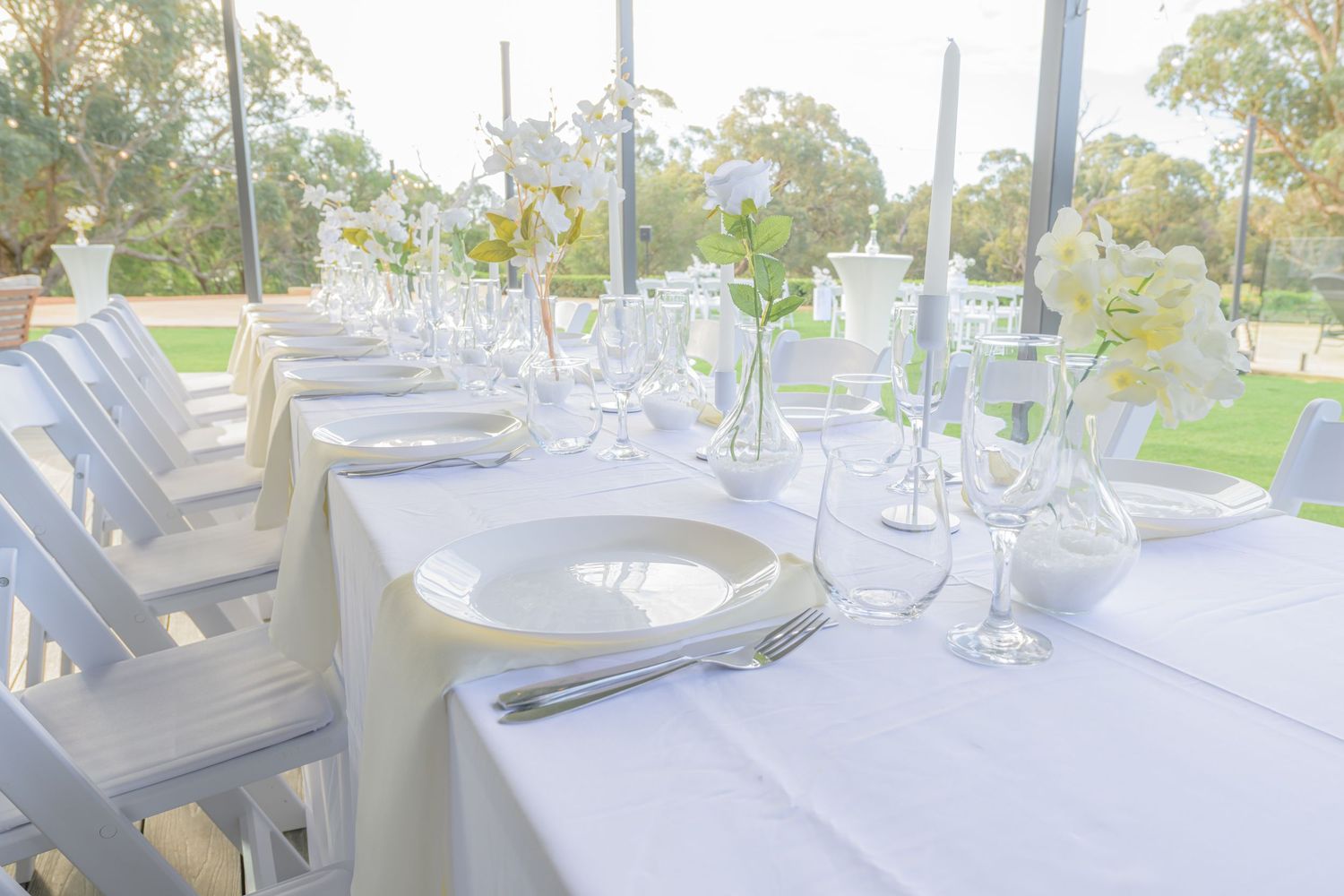 Wedding venue photographed with natural light, showcasing ceremony space and architectural details.