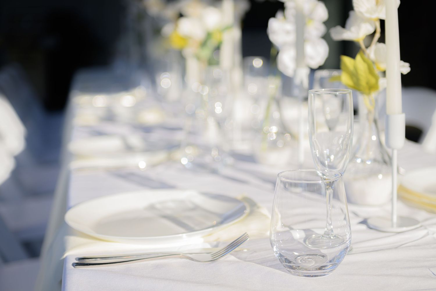 Wedding venue photographed with natural light, showcasing ceremony space and architectural details.