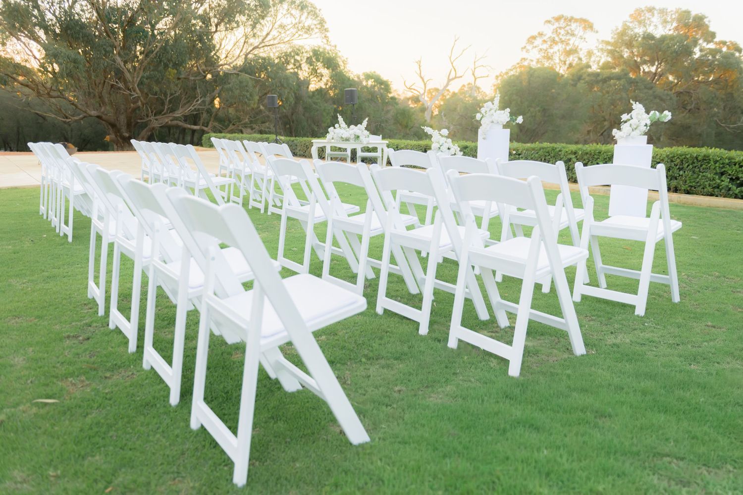 Wedding venue photographed with natural light, showcasing ceremony space and architectural details.