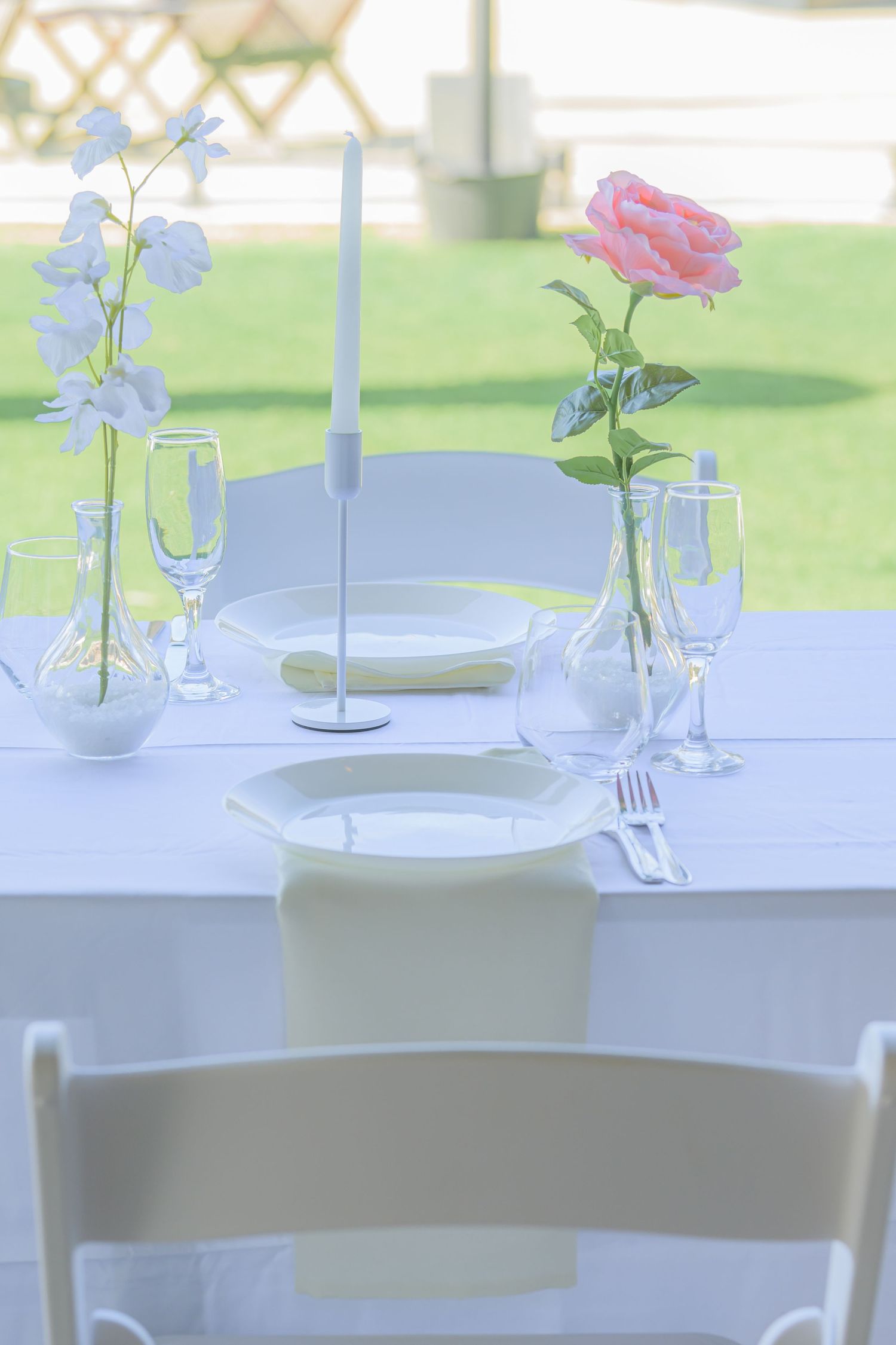 Wedding venue photographed with natural light, showcasing ceremony space and architectural details.