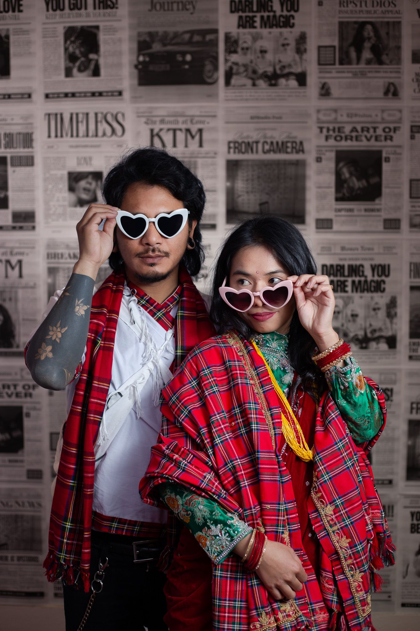 Family creative Photography at RPStudios Kathmandu Nepal cultural mordern traditional fusion photoshoot