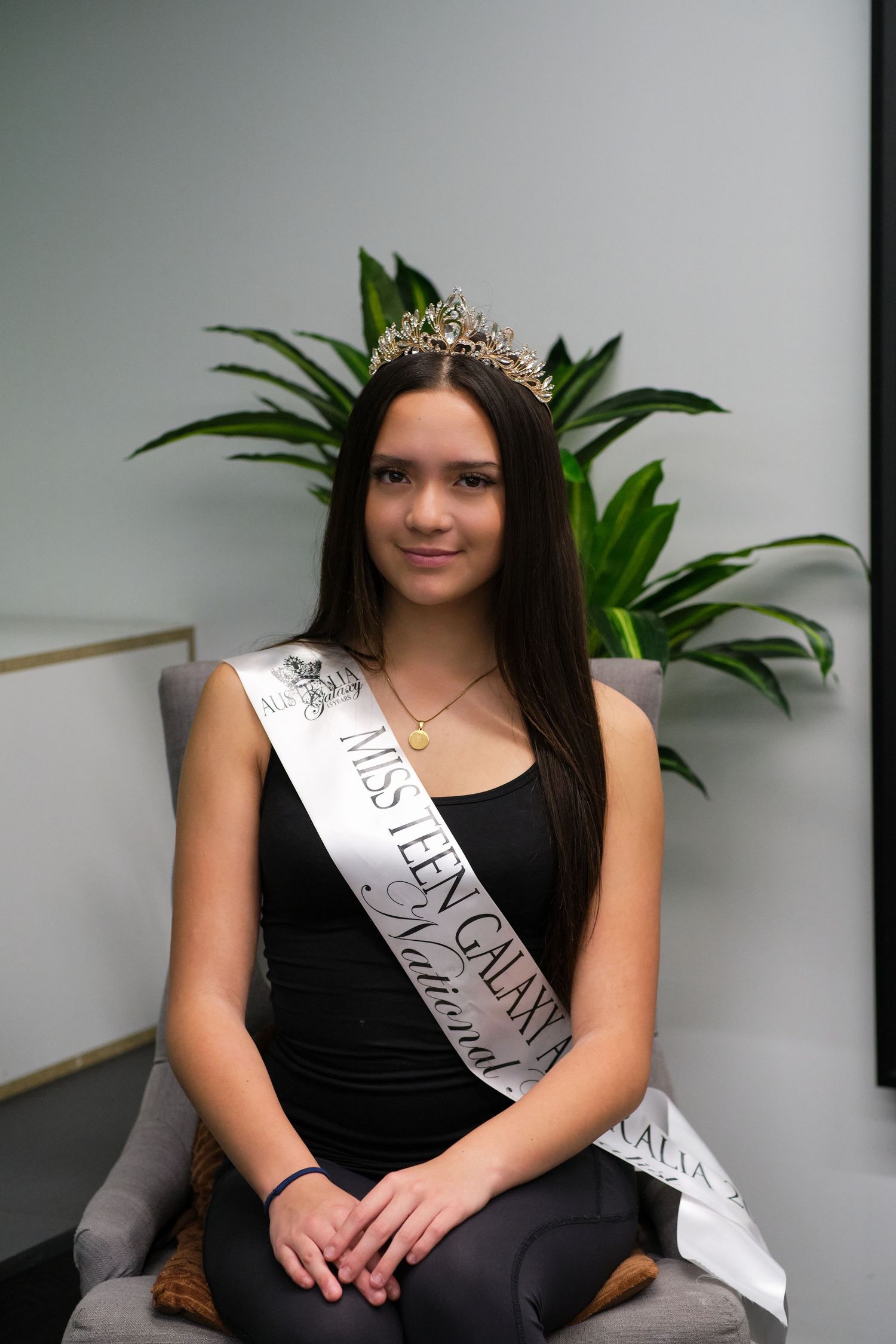 Professional portrait of a beauty pageant contestant photographed in Brisbane.