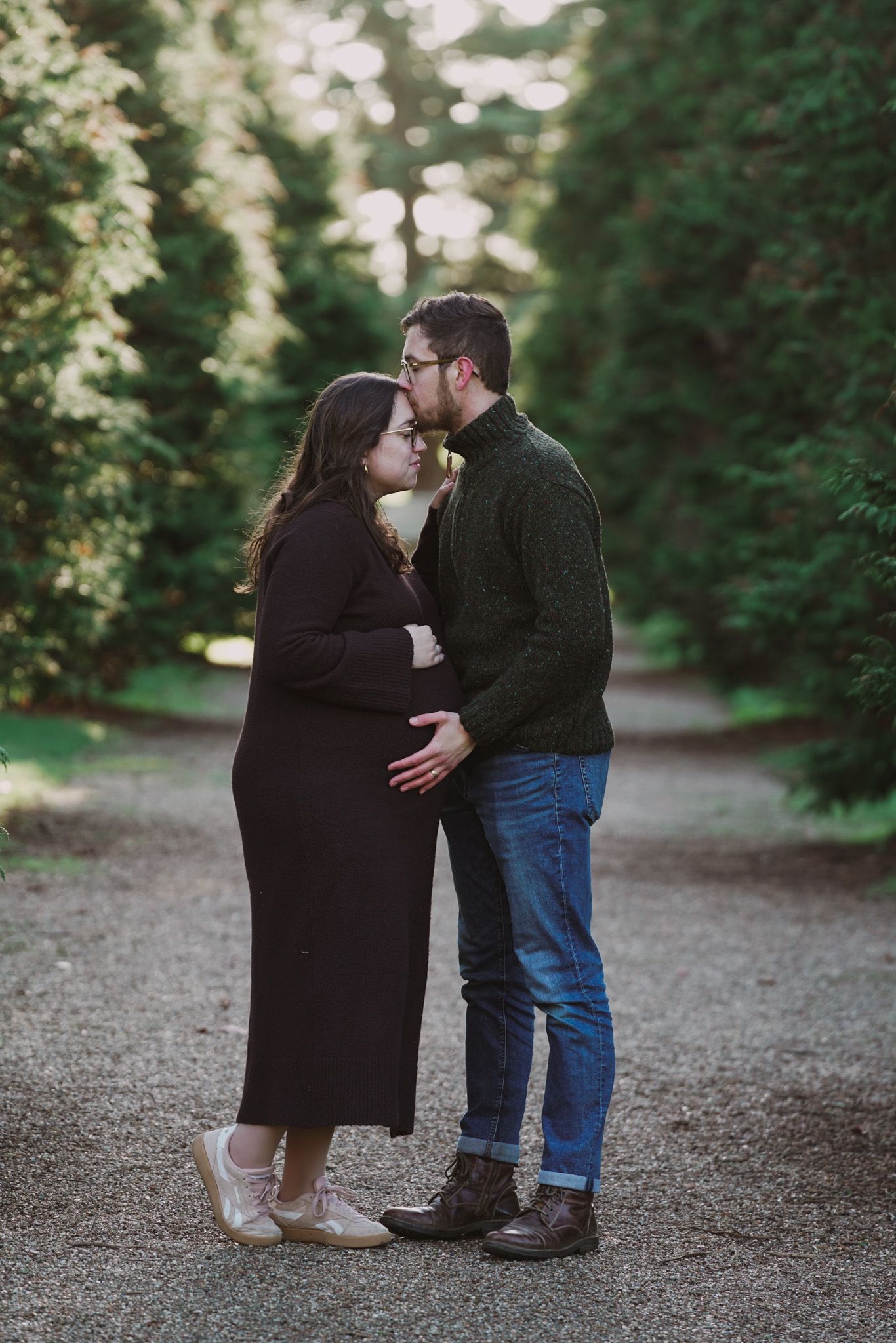 Natural light, outdoor family and maternity photos in Suffolk. Pregnant mother and partner.